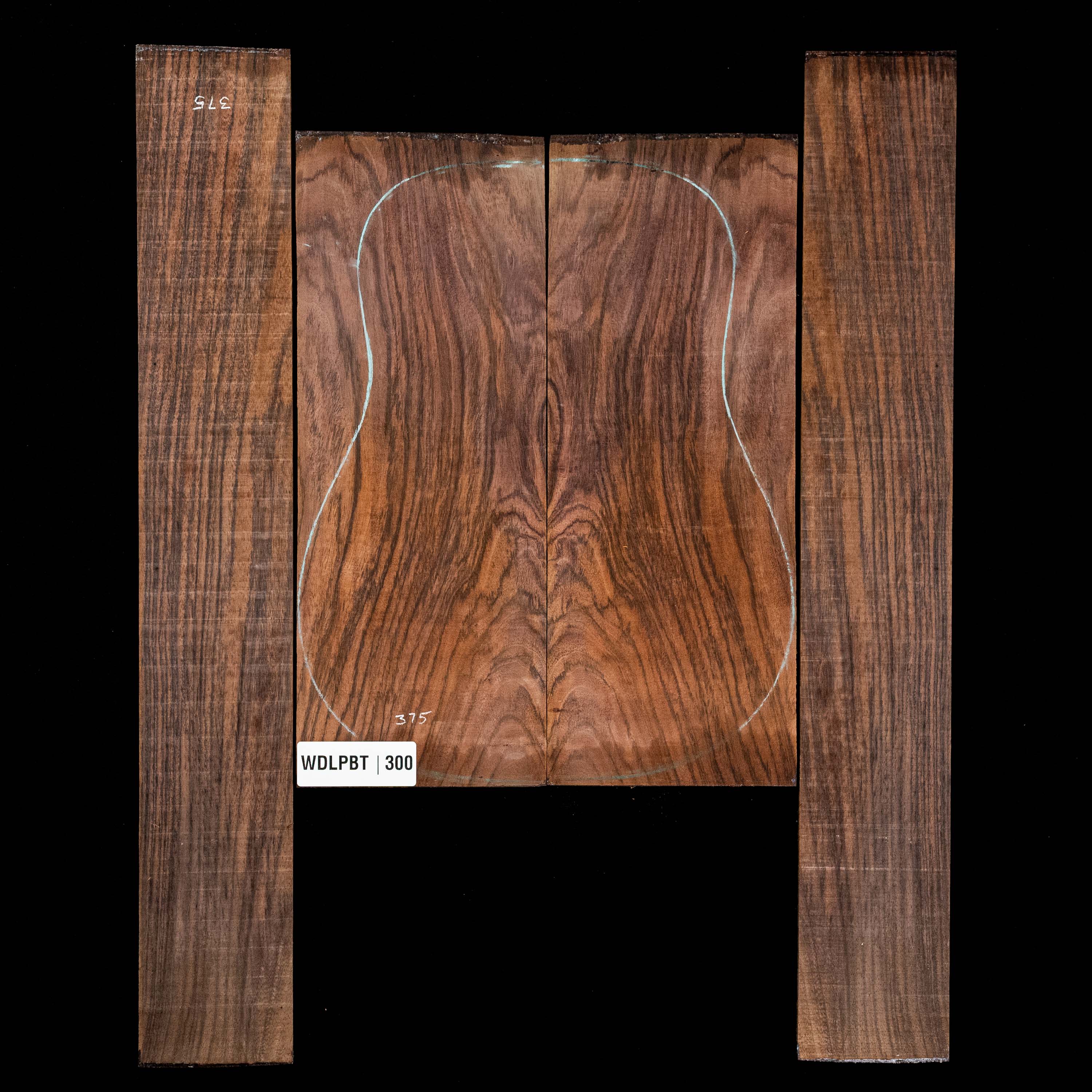 Set mit Boden + Zargen aus Ostindischem Palisander, Wild Grain – 300