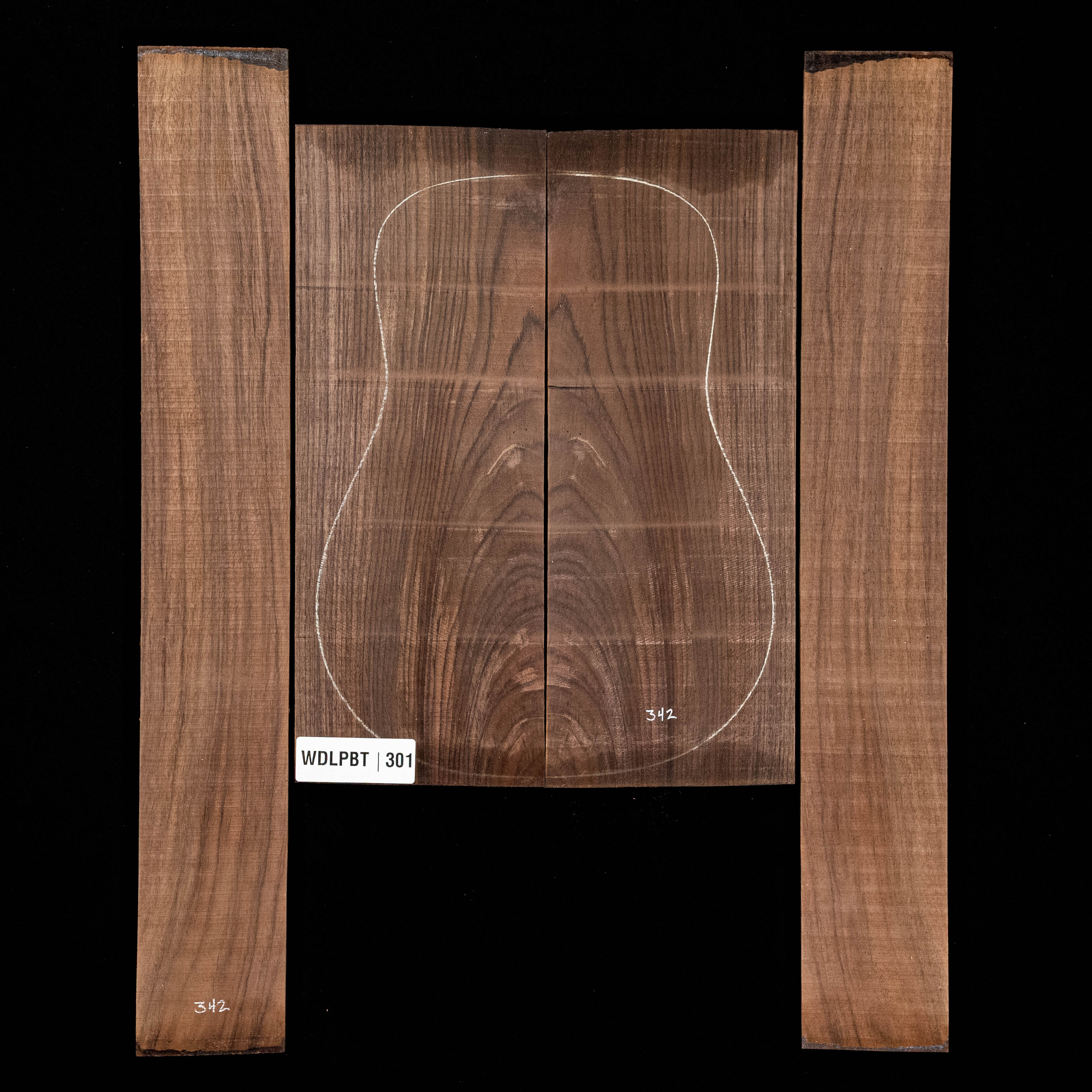 Set mit Boden + Zargen aus Ostindischem Palisander, Wild Grain – 301