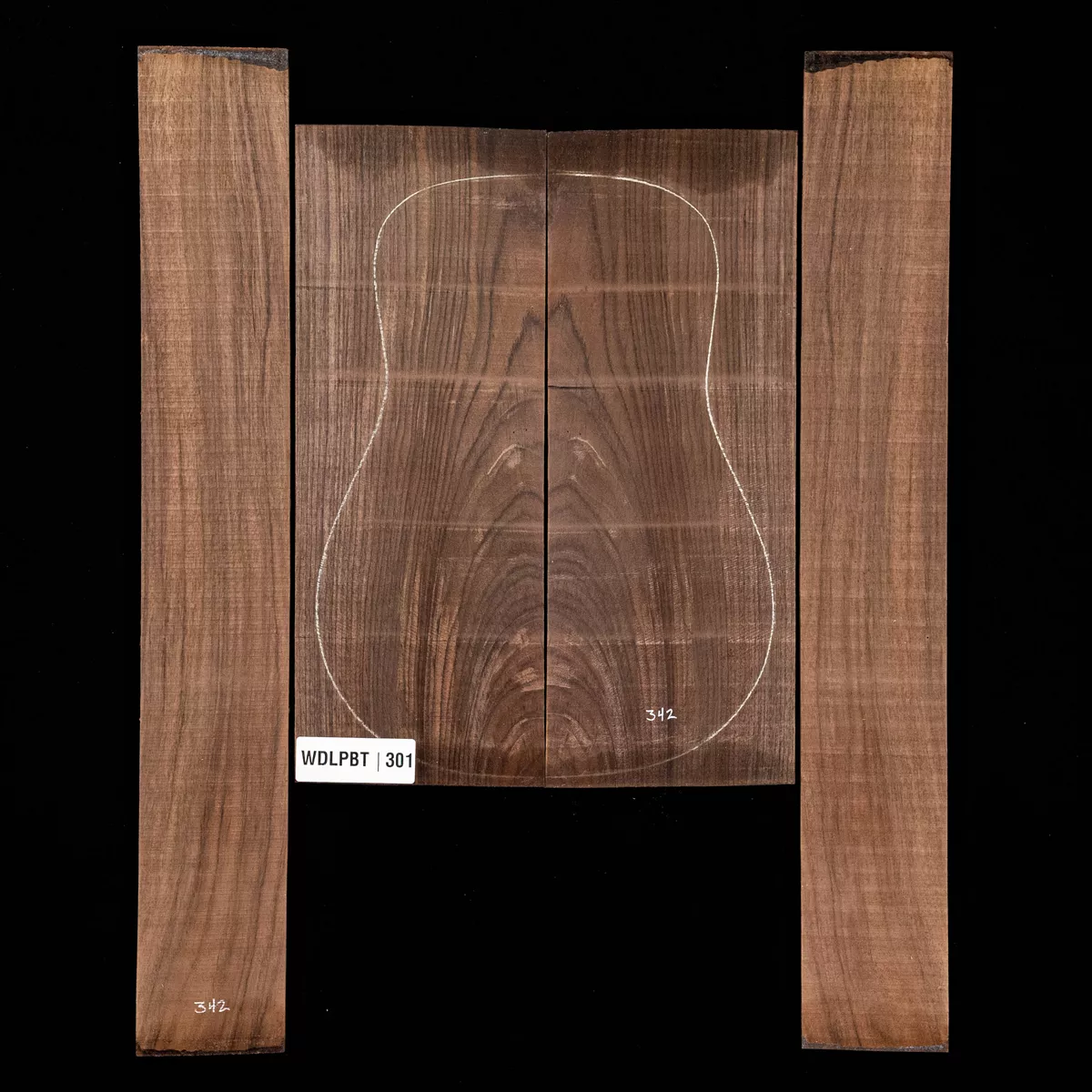 Set mit Boden + Zargen aus Ostindischem Palisander, Wild Grain – 301 Set mit Boden + Zargen aus Ostindischem Palisander, Wild Grain – 301