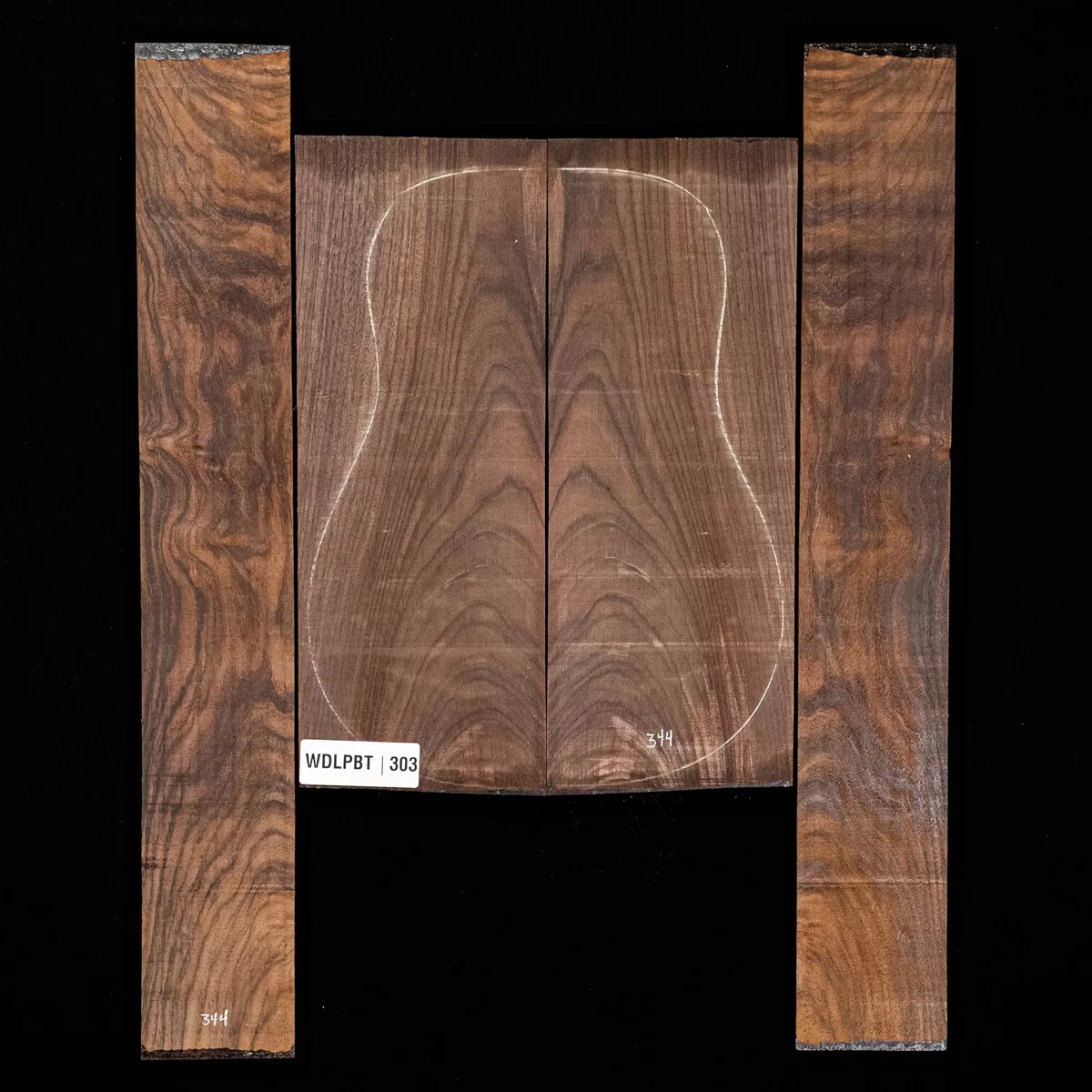 Set mit Boden + Zargen aus Ostindischem Palisander, Wild Grain – 303 Set mit Boden + Zargen aus Ostindischem Palisander, Wild Grain – 303