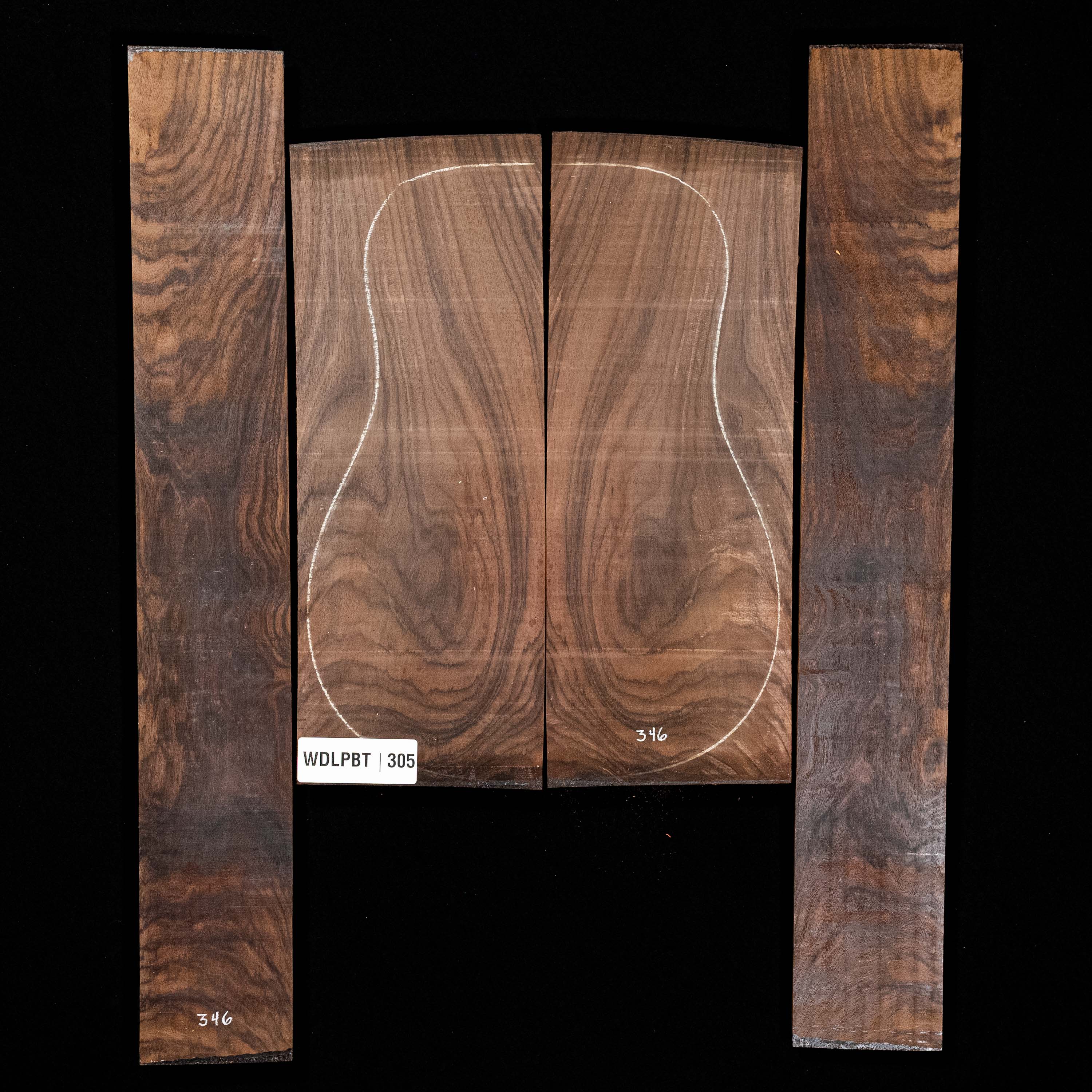 Set mit Boden + Zargen aus Ostindischem Palisander, Wild Grain – 305