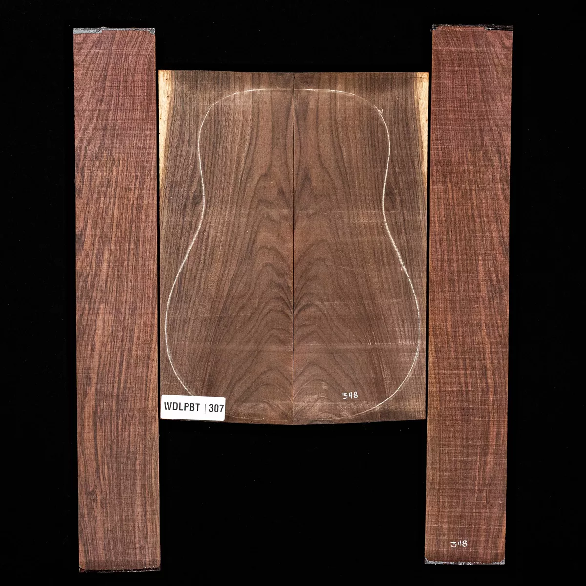 Set mit Boden + Zargen aus Ostindischem Palisander, Wild Grain – 307 Set mit Boden + Zargen aus Ostindischem Palisander, Wild Grain – 307