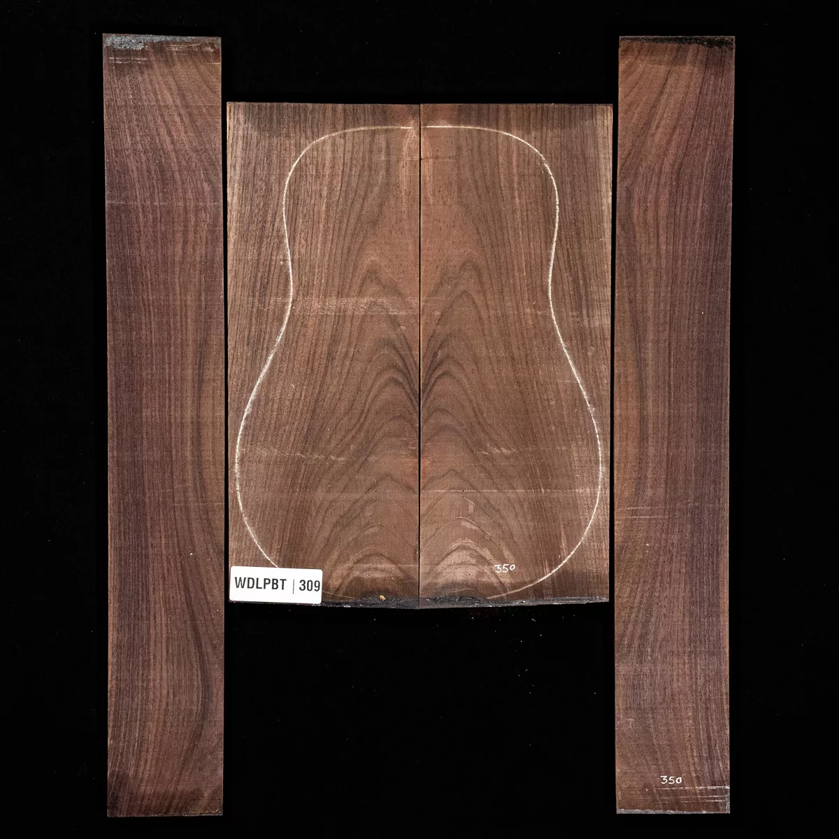 Set mit Boden + Zargen aus Ostindischem Palisander, Wild Grain – 309 Set mit Boden + Zargen aus Ostindischem Palisander, Wild Grain – 309