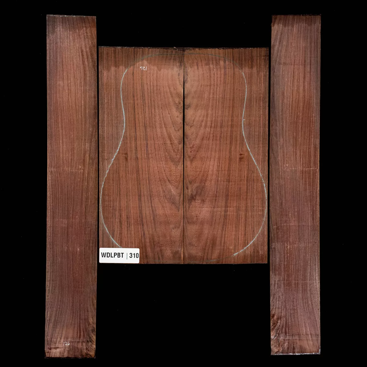 Set mit Boden + Zargen aus Ostindischem Palisander, Wild Grain – 310 Set mit Boden + Zargen aus Ostindischem Palisander, Wild Grain – 310