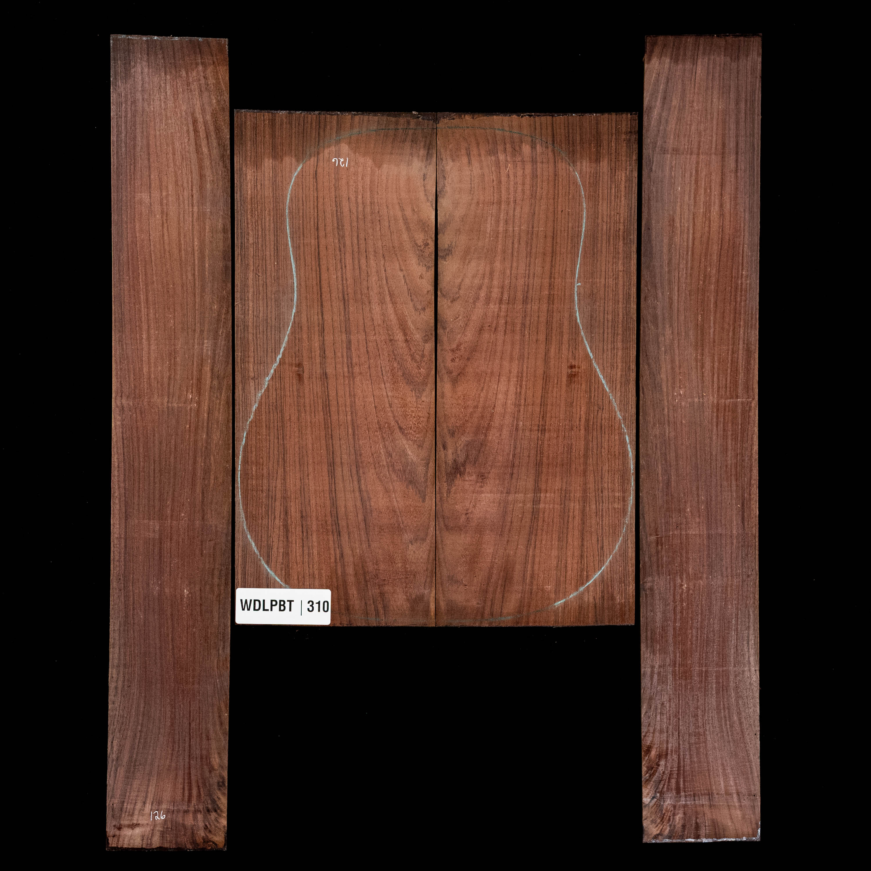 Set mit Boden + Zargen aus Ostindischem Palisander, Wild Grain – 310