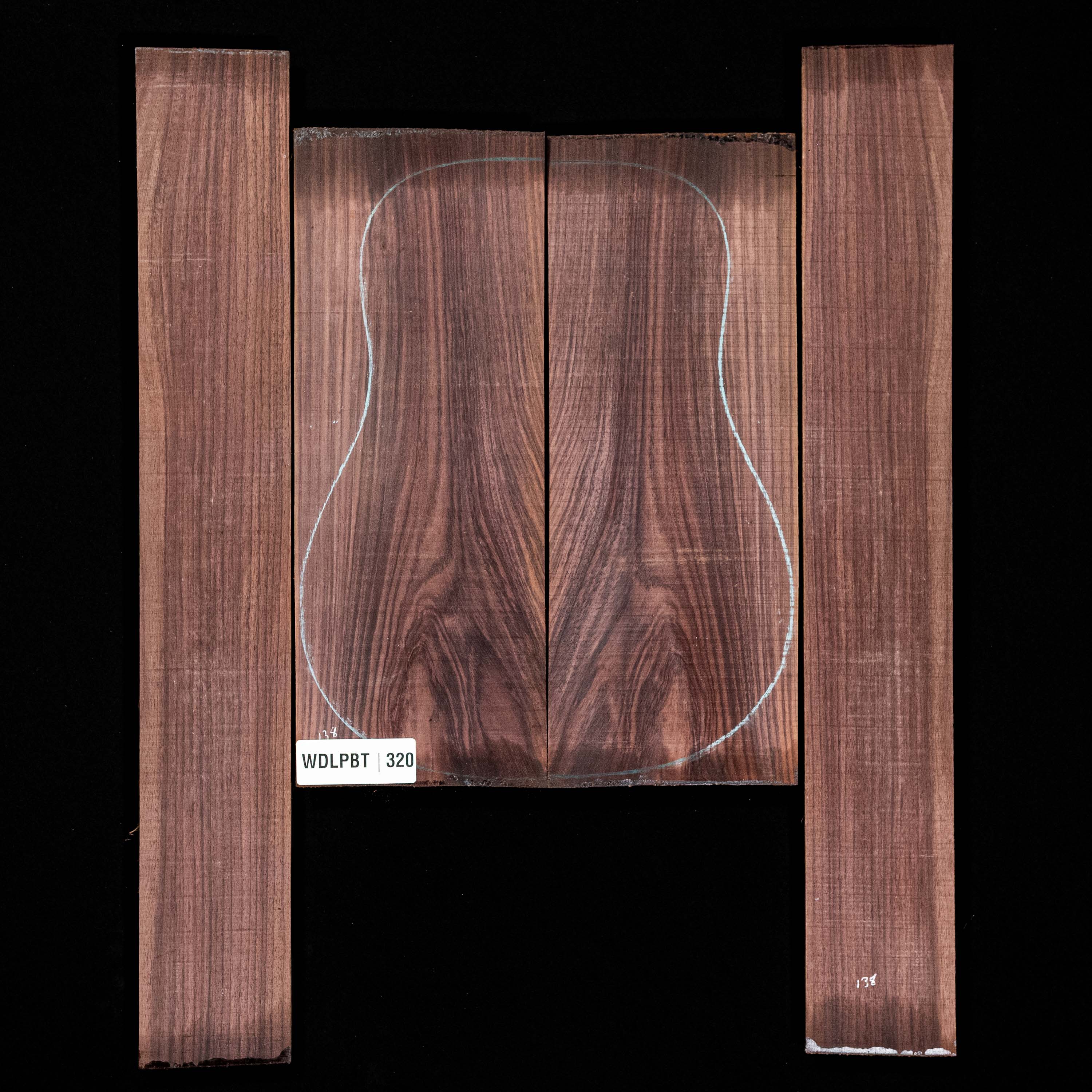 Set mit Boden + Zargen aus Ostindischem Palisander, Wild Grain – 320