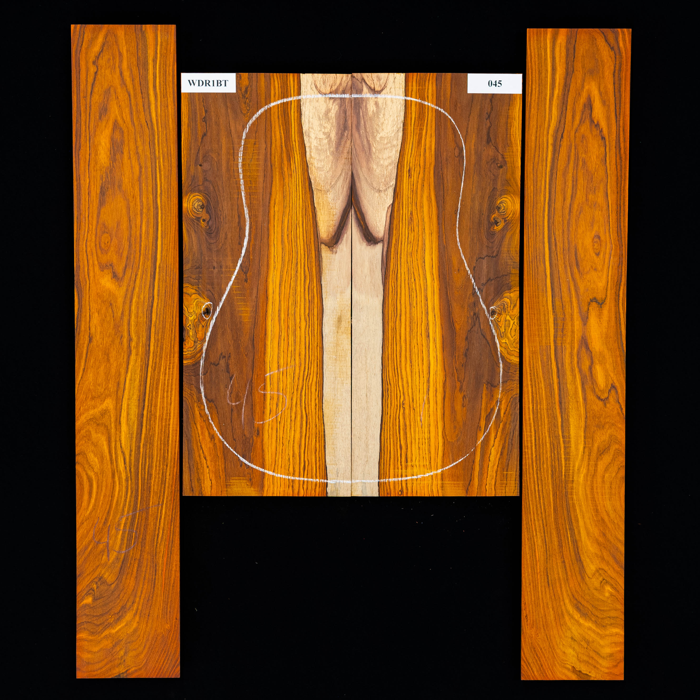 Cocobolo Rücken- und Zargen-Set – 0,045 Cocobolo Rücken- und Zargen-Set – 0,045