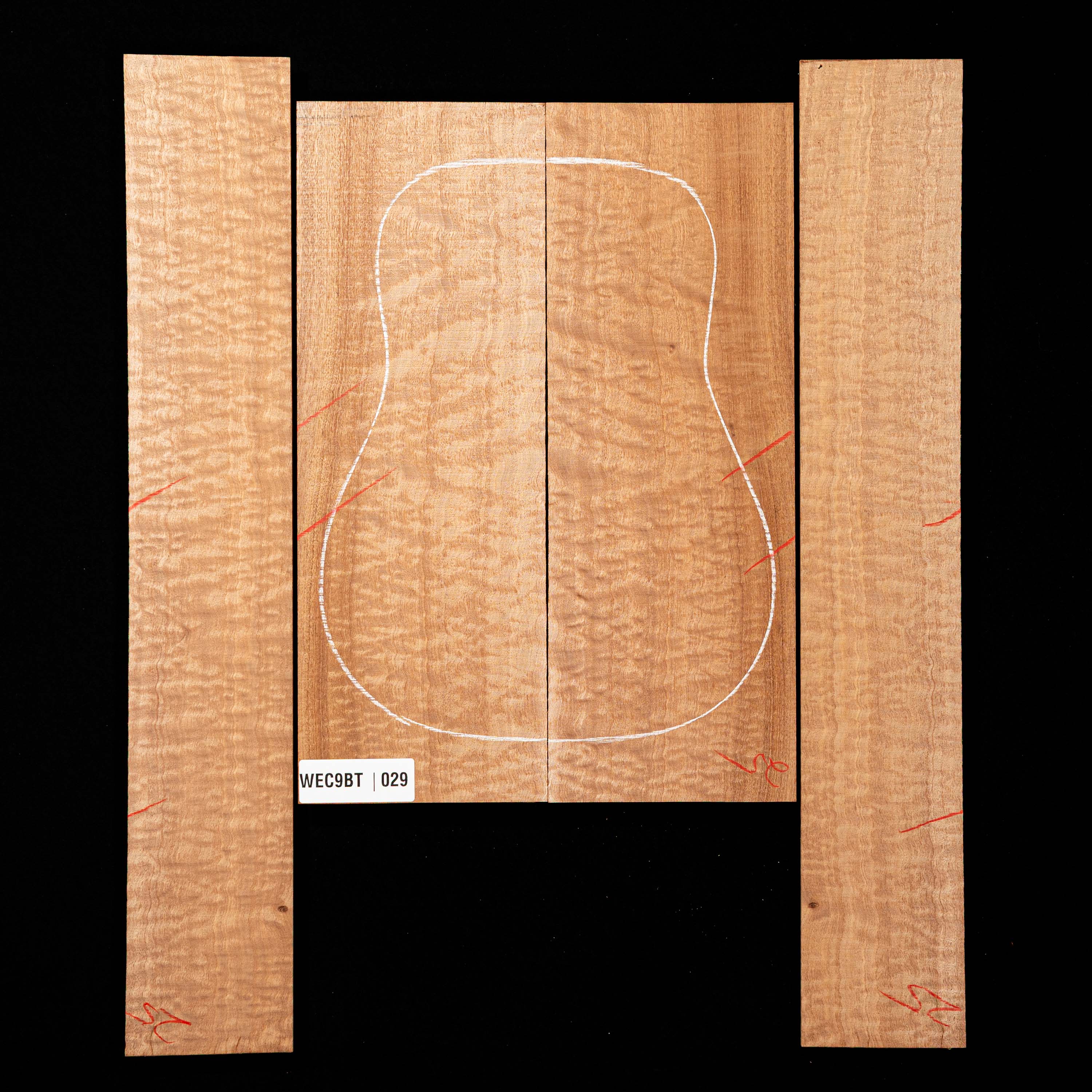 Pomelle Rücken- und Zargen-Set mit Sapele – 029 Pomelle Rücken- und Zargen-Set mit Sapele – 029