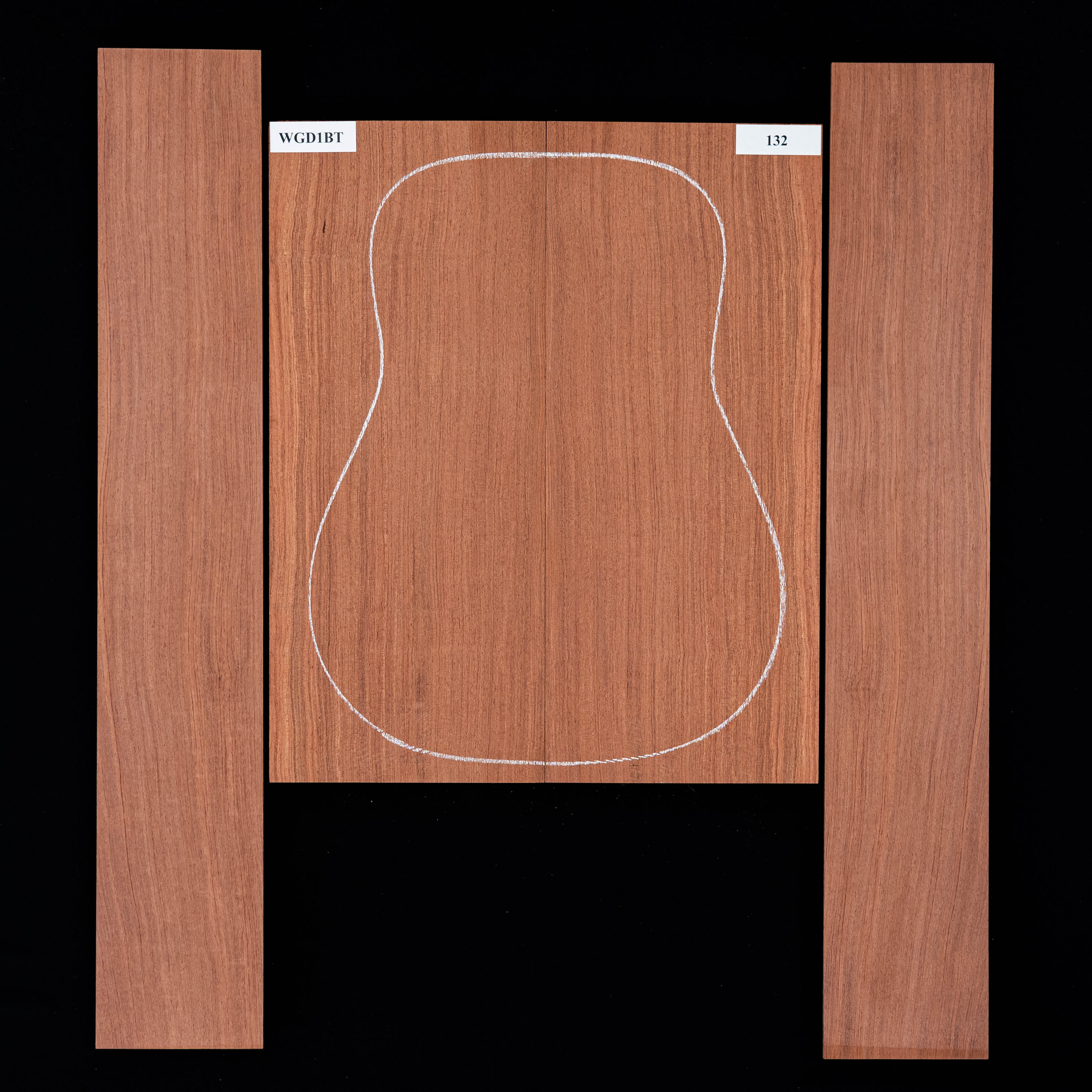 Set mit Boden + Zargen aus Bubinga – 132 Set mit Boden + Zargen aus Bubinga – 132