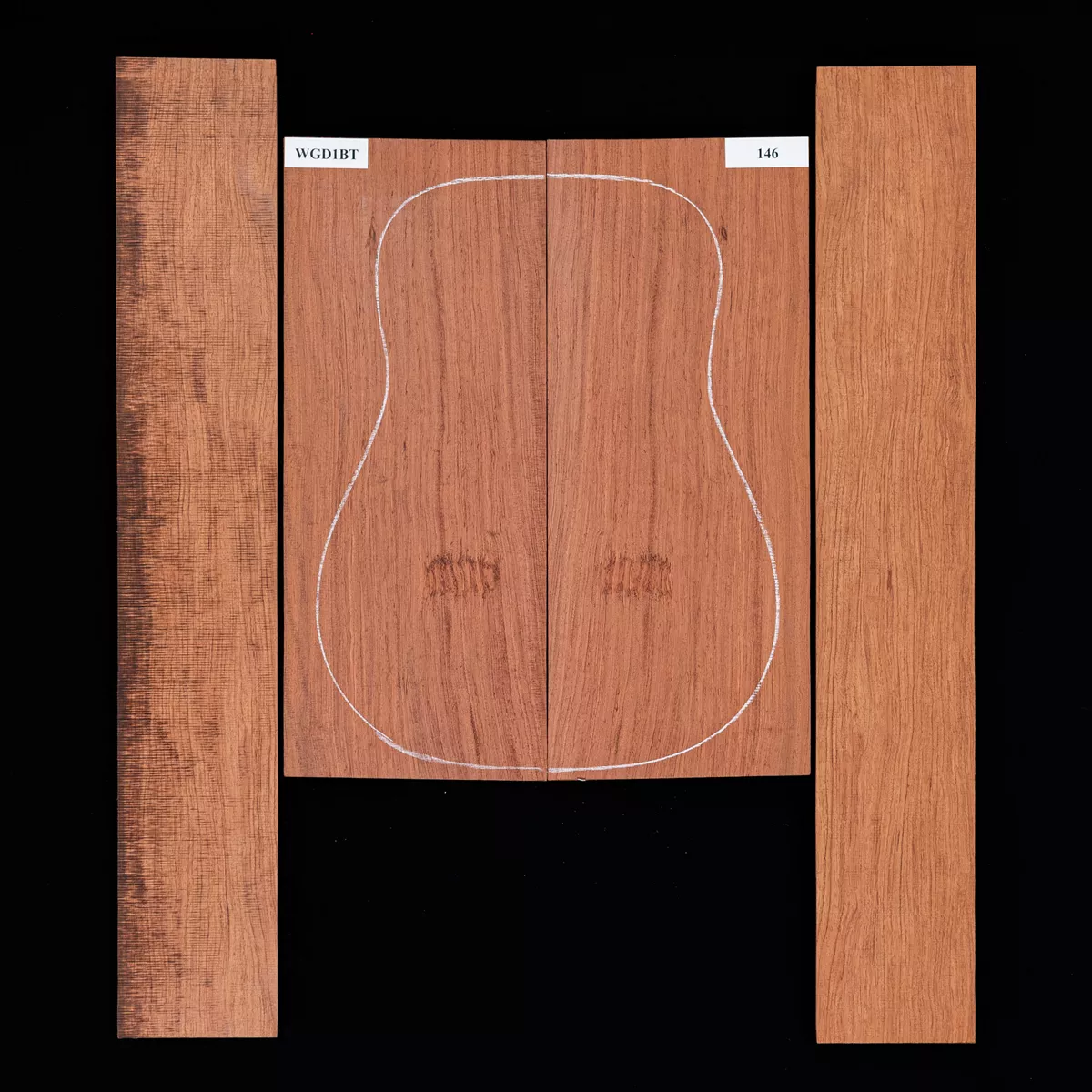 Set mit Boden + Zargen aus Bubinga – 146 Set mit Boden + Zargen aus Bubinga – 146