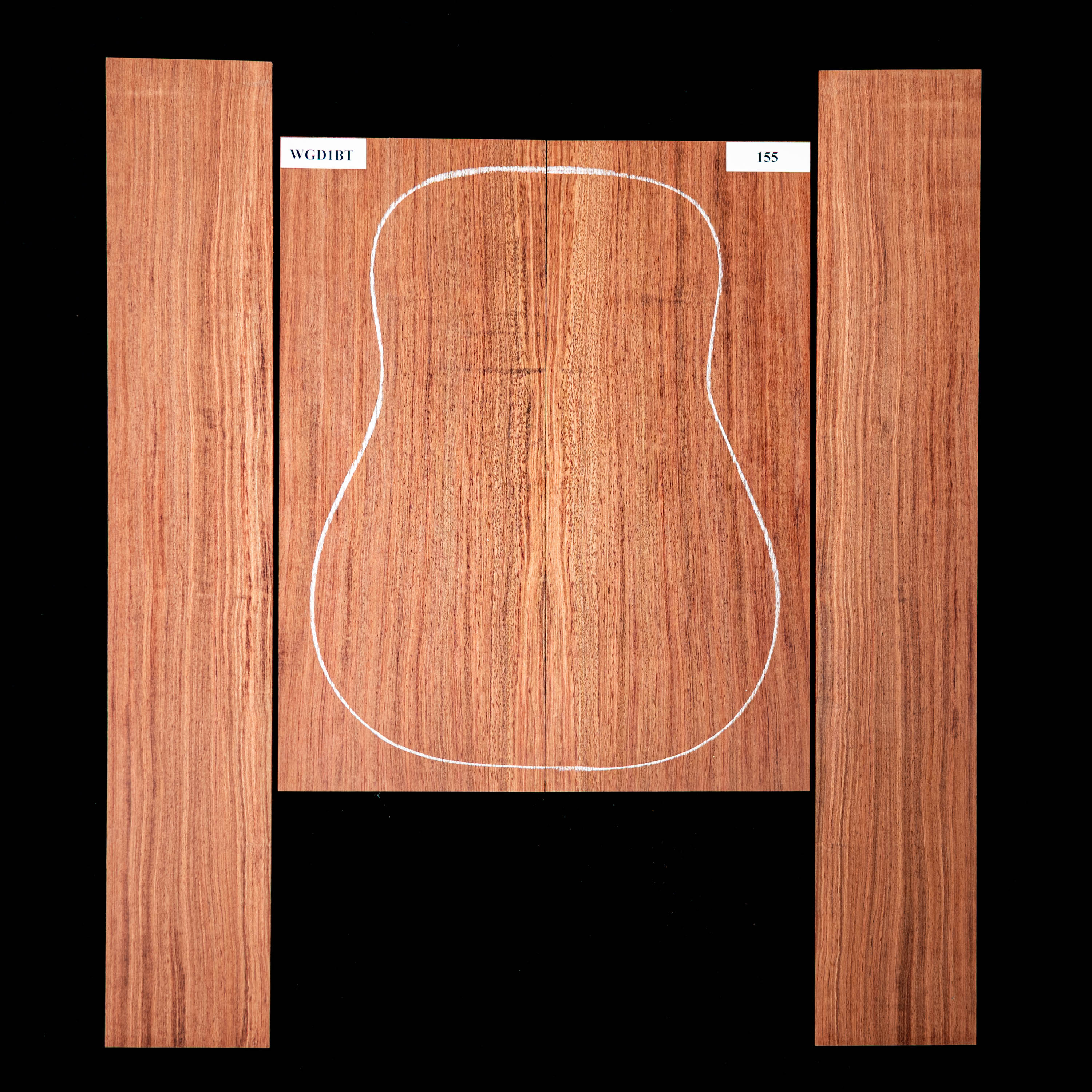 Set mit Boden + Zargen aus Bubinga – 155