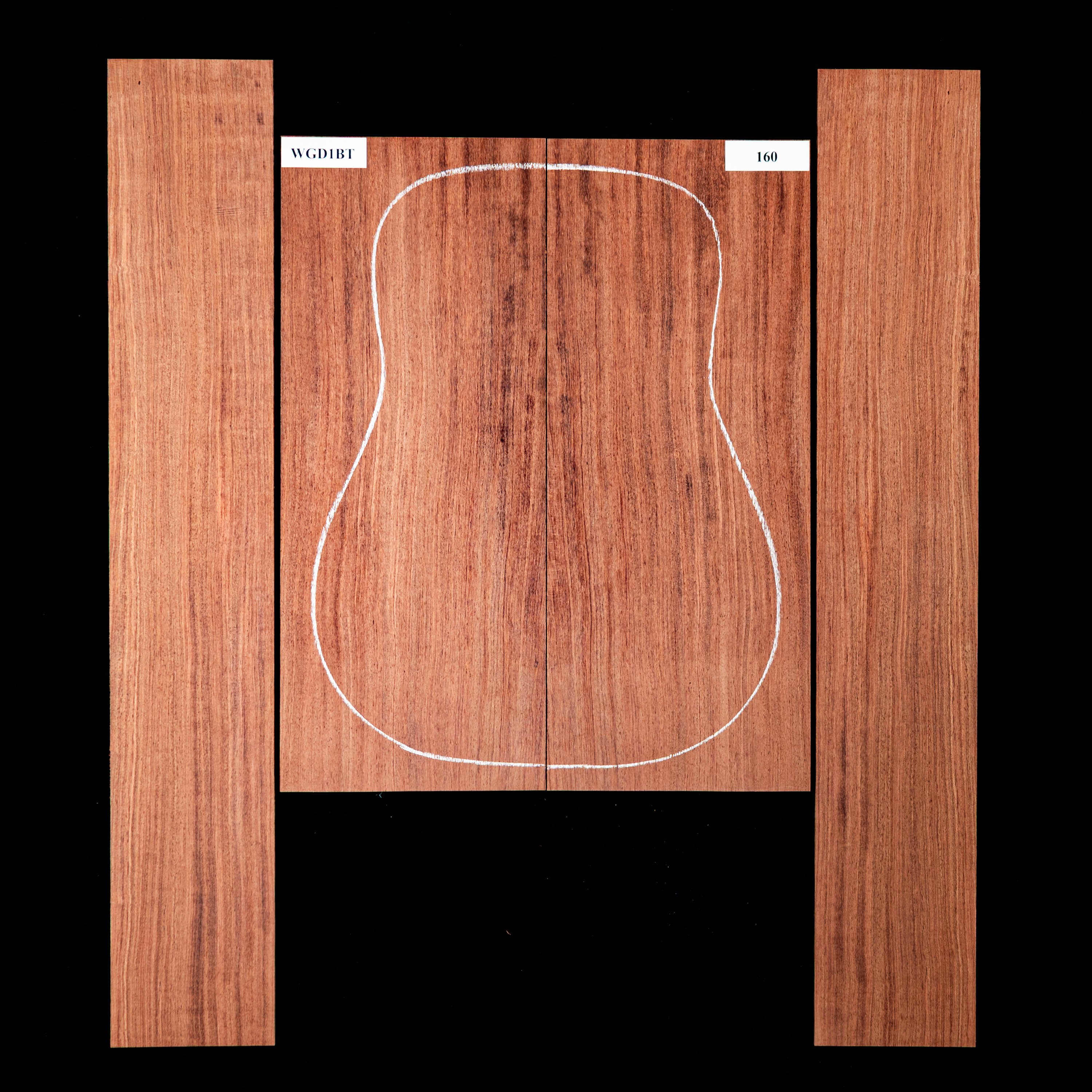 Set mit Boden + Zargen aus Bubinga – 160