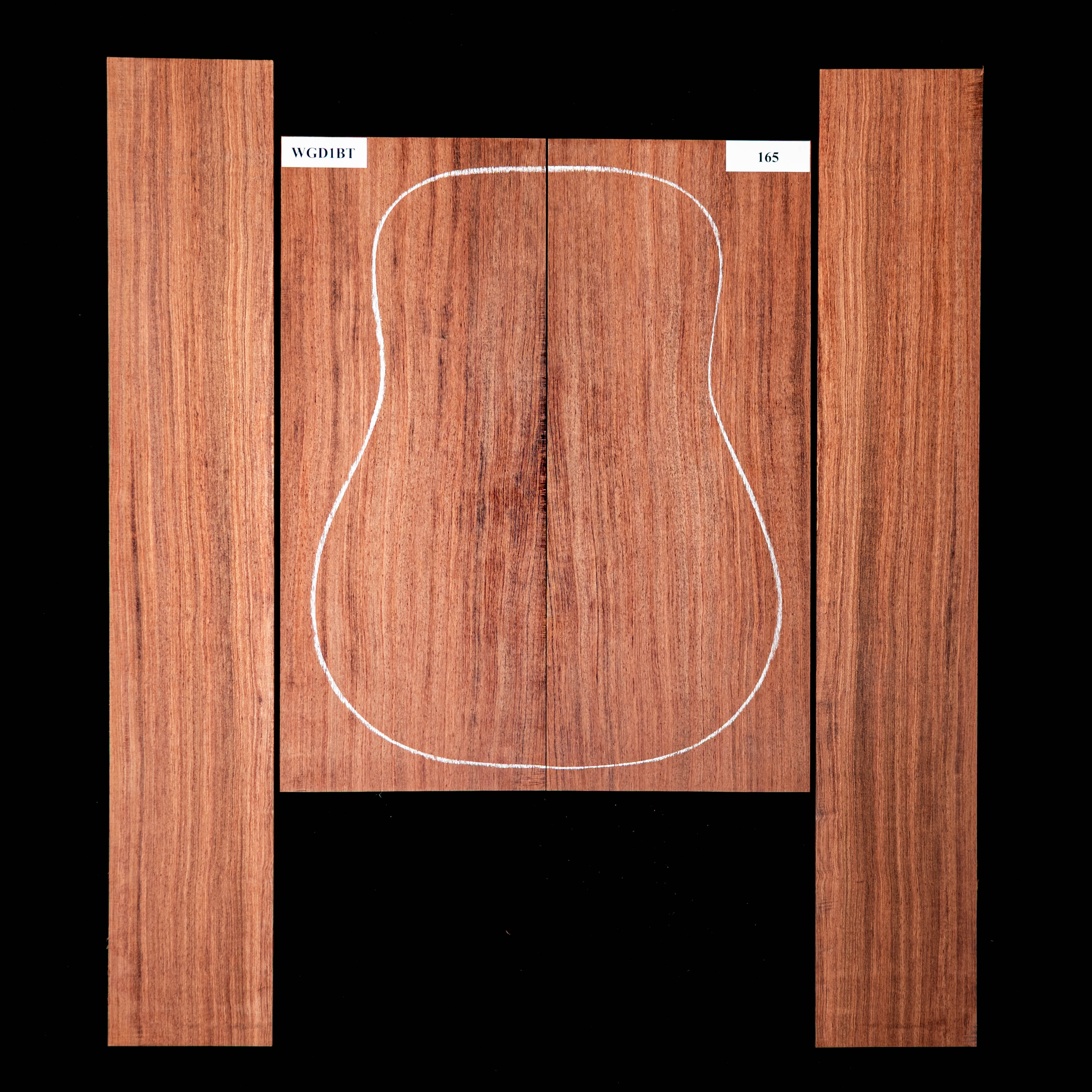 Set mit Boden + Zargen aus Bubinga – 165