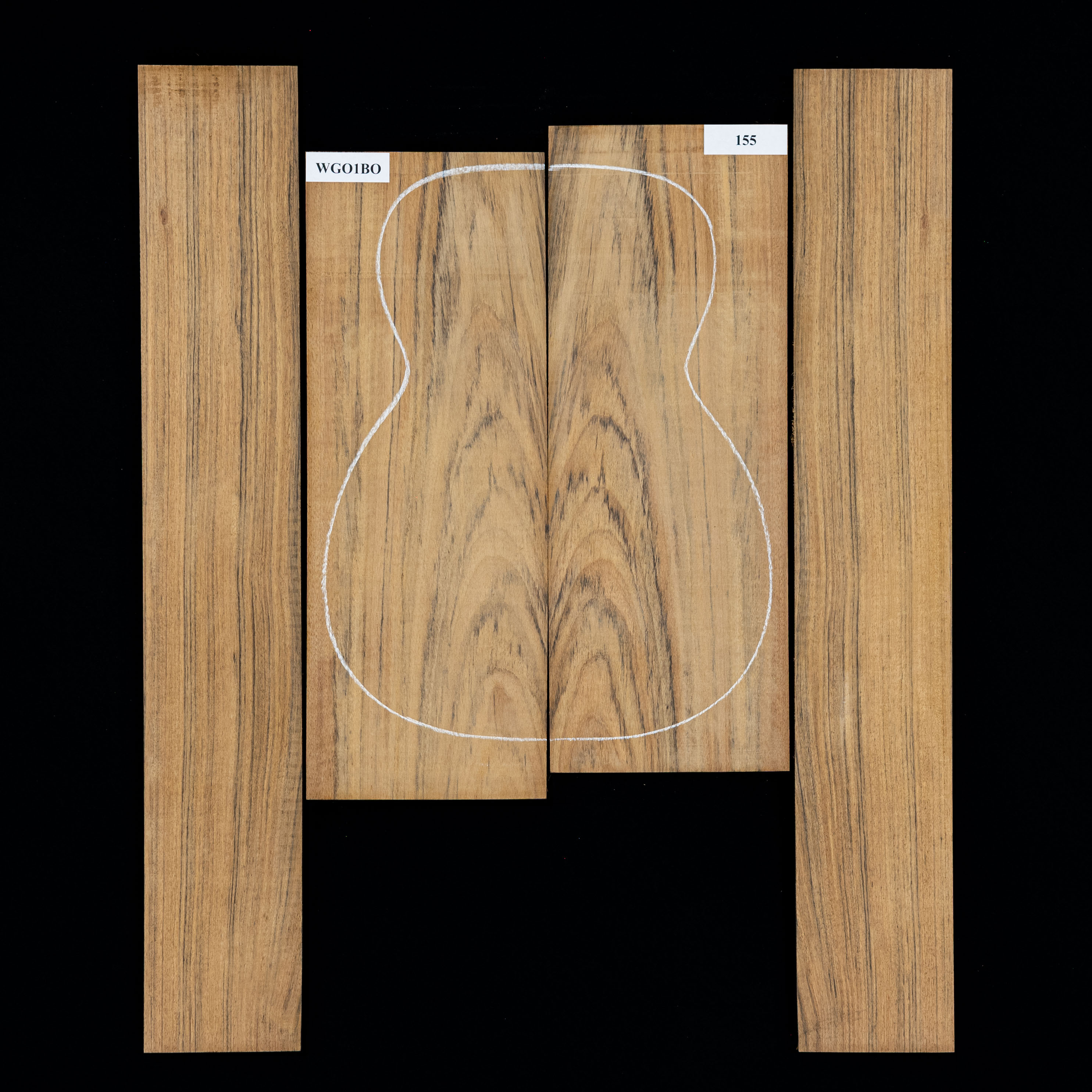 Set mit Boden + Zargen aus Ovangkol – 155 Set mit Boden + Zargen aus Ovangkol – 155