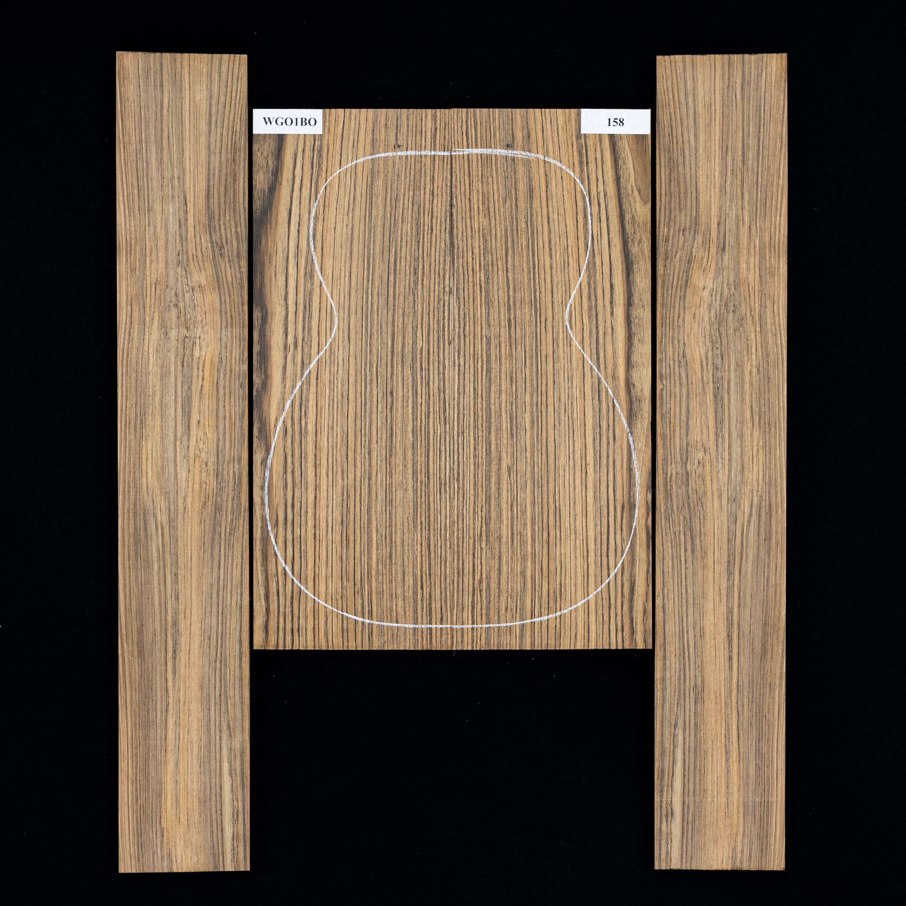 Set mit Boden + Zargen aus Ovangkol – 158 Set mit Boden + Zargen aus Ovangkol – 158