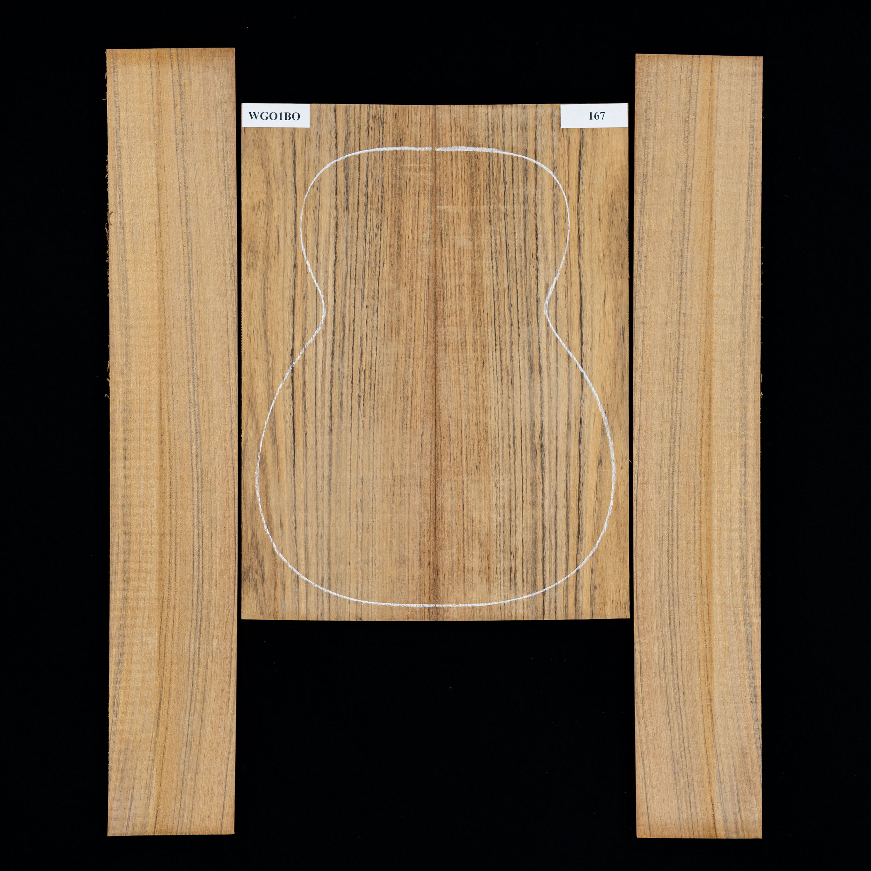 Set mit Boden + Zargen aus Ovangkol – 167 Set mit Boden + Zargen aus Ovangkol – 167