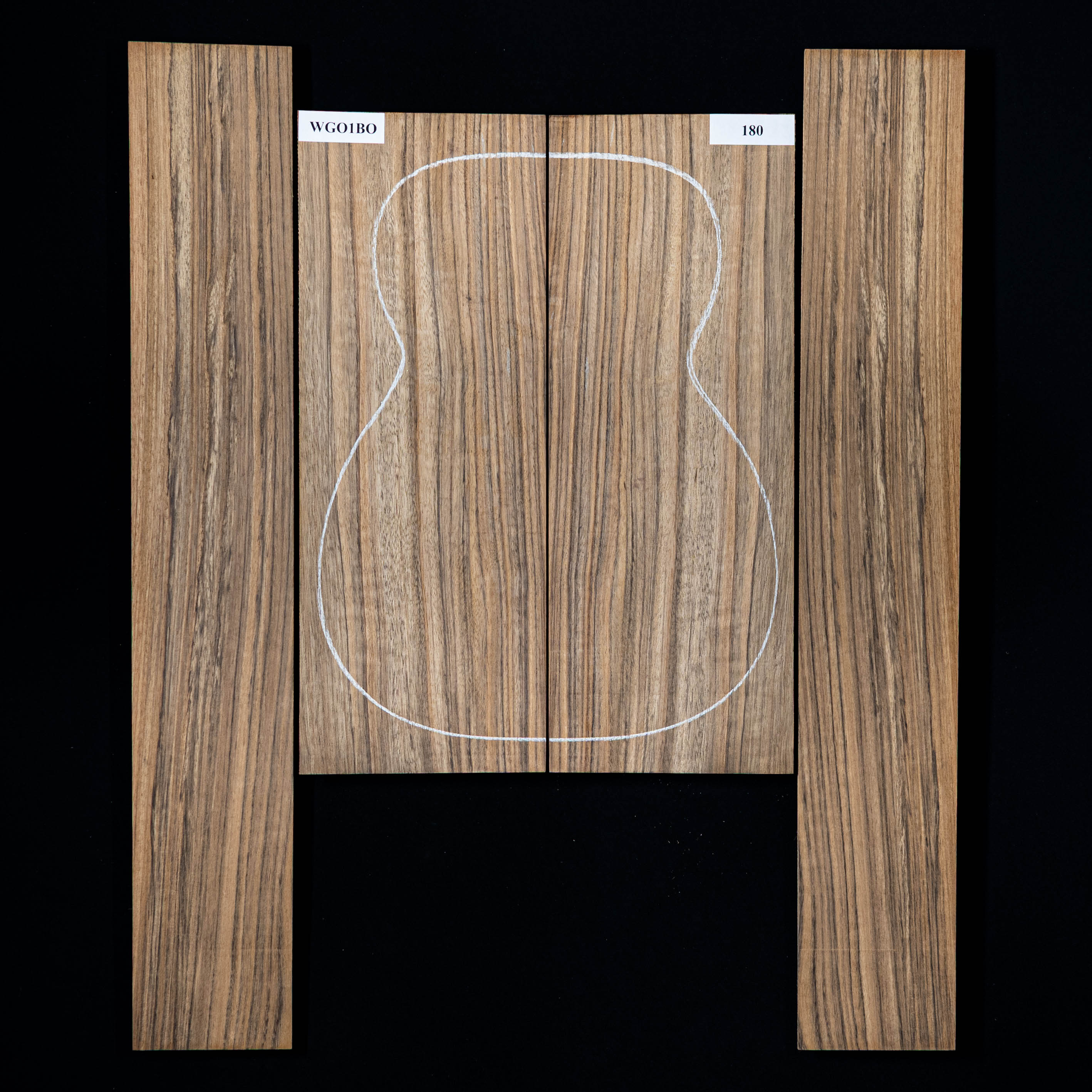 Set mit Boden + Zargen aus Ovangkol – 180 Set mit Boden + Zargen aus Ovangkol – 180