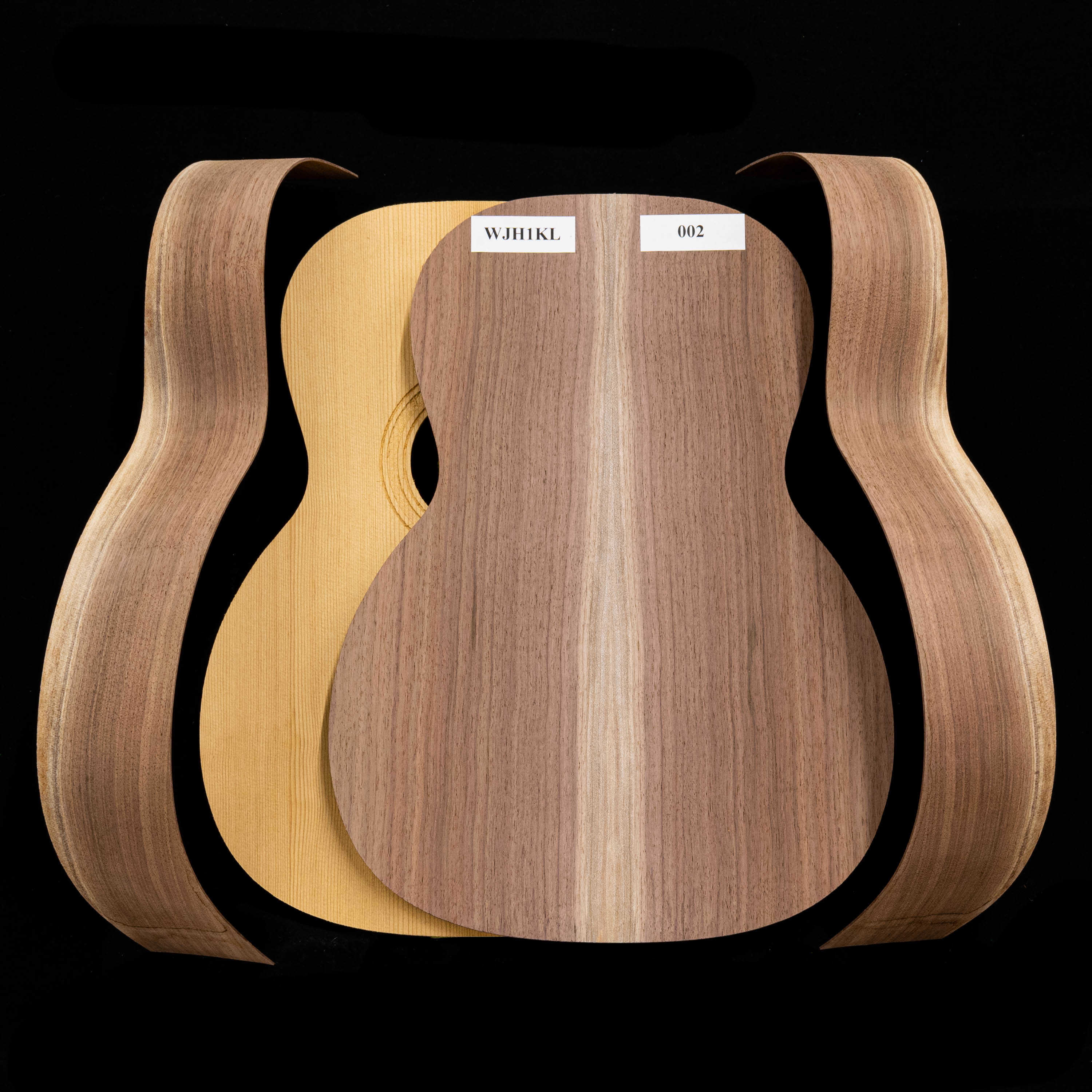 WoodStax Claro Walnuss-Gitarren-Bausatz mit drei O, Hals – 002 WoodStax Claro Walnuss-Gitarren-Bausatz mit drei O, Hals – 002