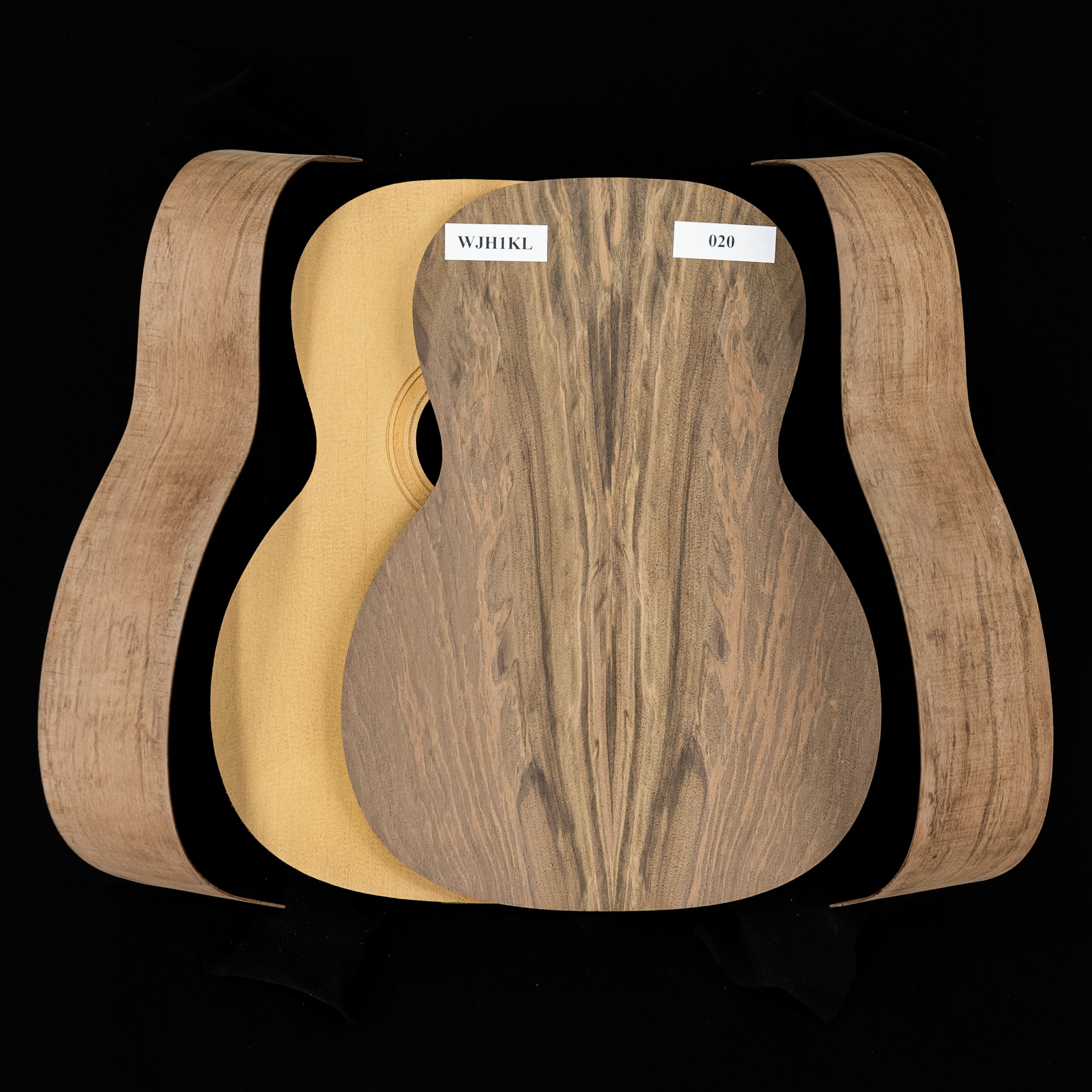 WoodStax Claro Walnuss-Gitarren-Bausatz mit drei O, Hals – 020 WoodStax Claro Walnuss-Gitarren-Bausatz mit drei O, Hals – 020