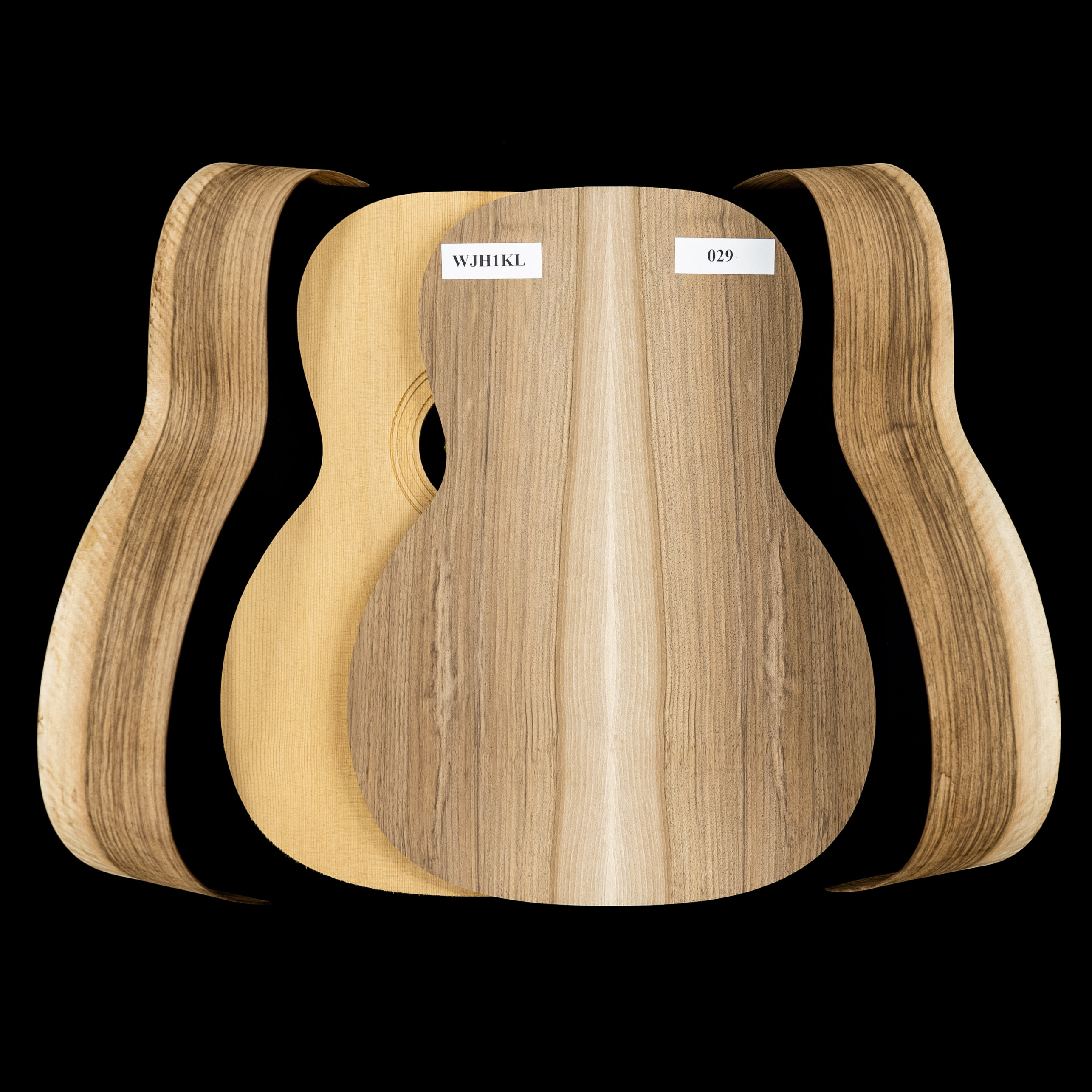 WoodStax Claro Walnuss-Gitarren-Bausatz mit drei O, Hals – 029 WoodStax Claro Walnuss-Gitarren-Bausatz mit drei O, Hals – 029