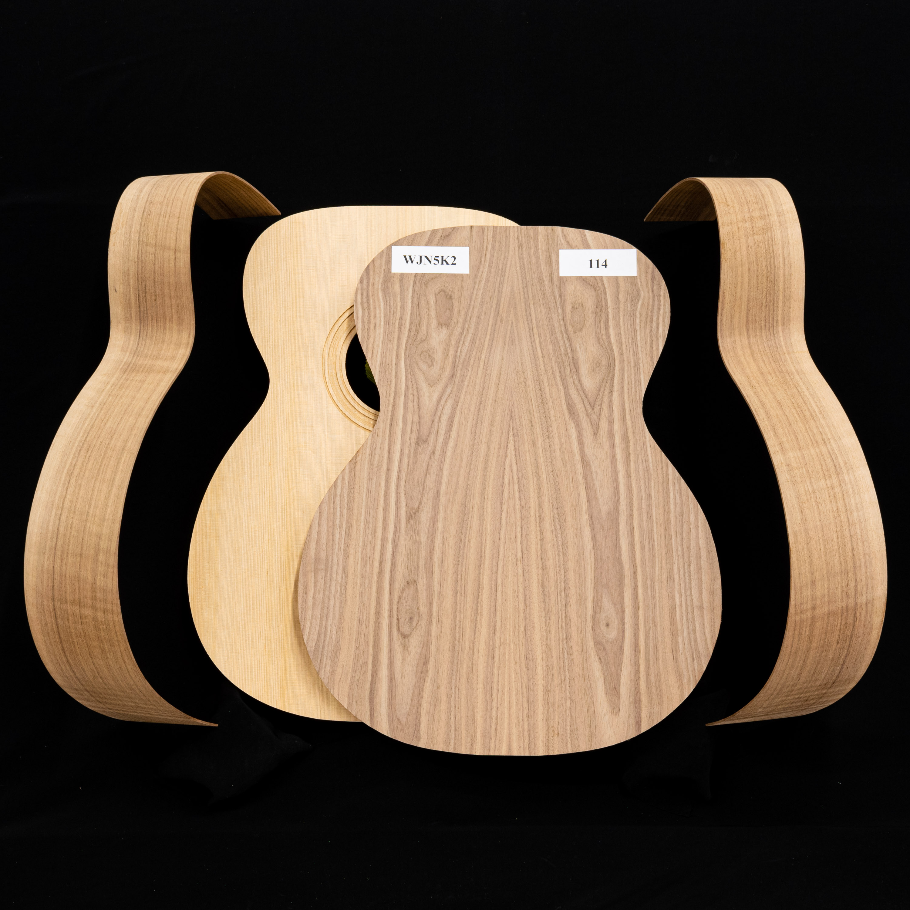 WoodStax Flammen-Walnut OM Gitarren-Bausatz, Hals zum Anschrauben – 114 WoodStax Flammen-Walnut OM Gitarren-Bausatz, Hals zum Anschrauben – 114