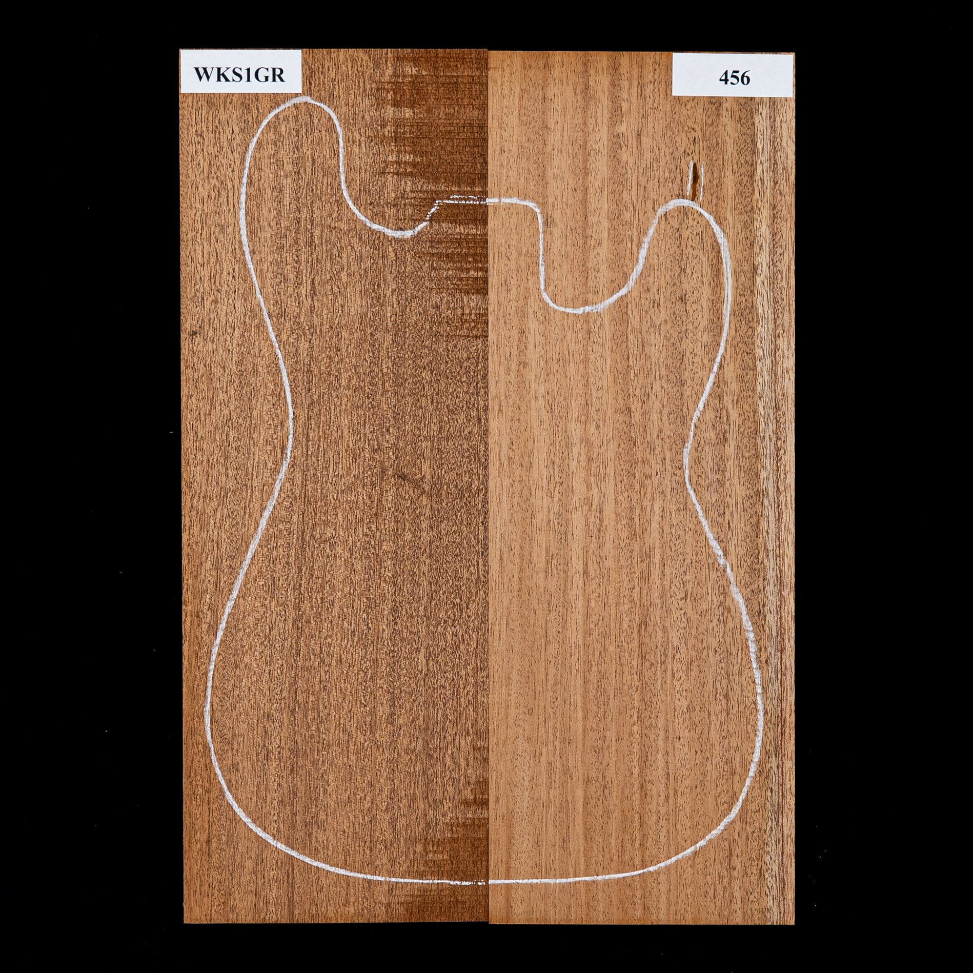 Korpusrohling aus Afrikanischem Mahagoni, 2-teilig (9,7 Pfund) – 456 Korpusrohling aus Afrikanischem Mahagoni, 2-teilig (9,7 Pfund) – 456