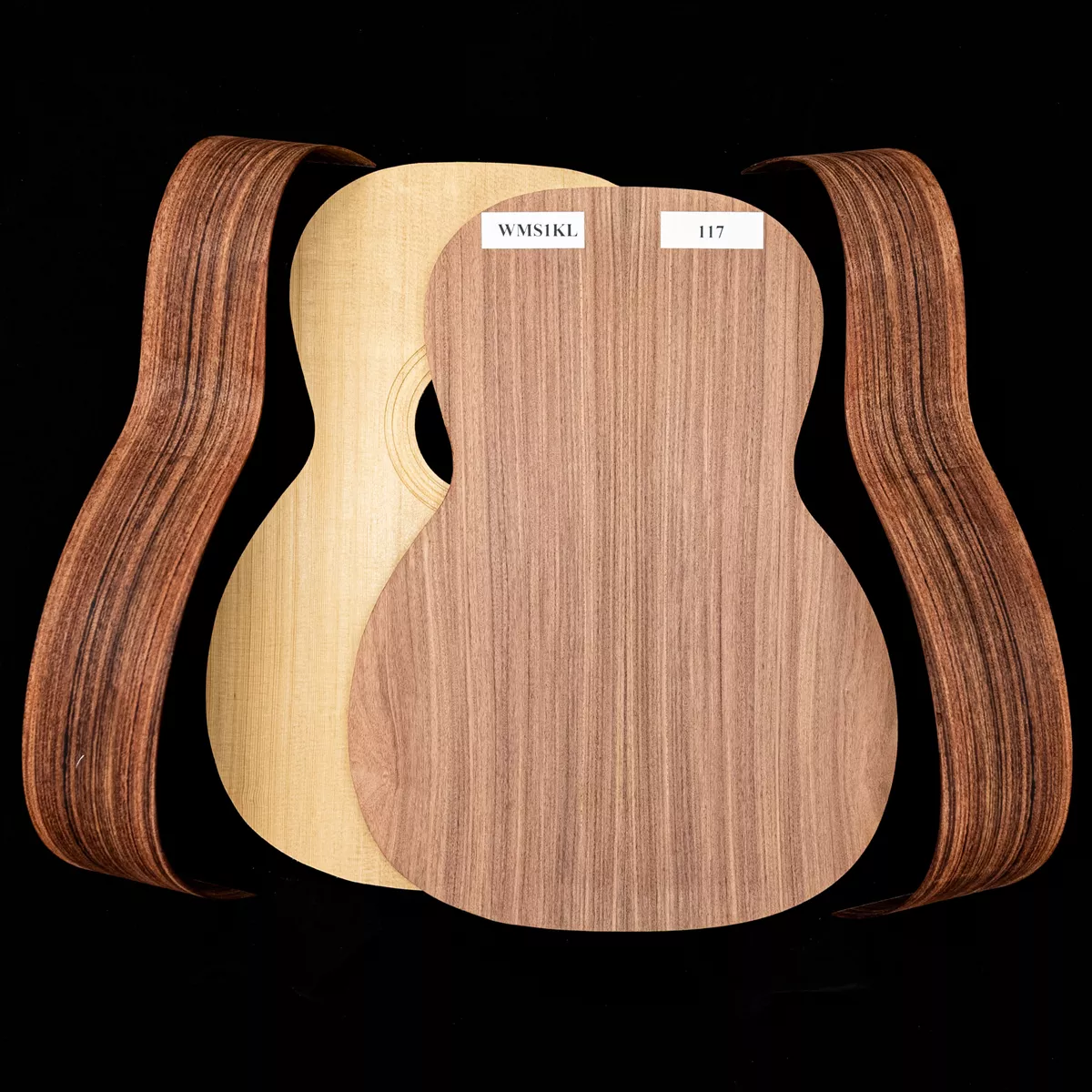 „WoodStax Pau Ferro Triple-O“-Gitarren-Bausatz, geschraubter Hals – 117 „WoodStax Pau Ferro Triple-O“-Gitarren-Bausatz, geschraubter Hals – 117