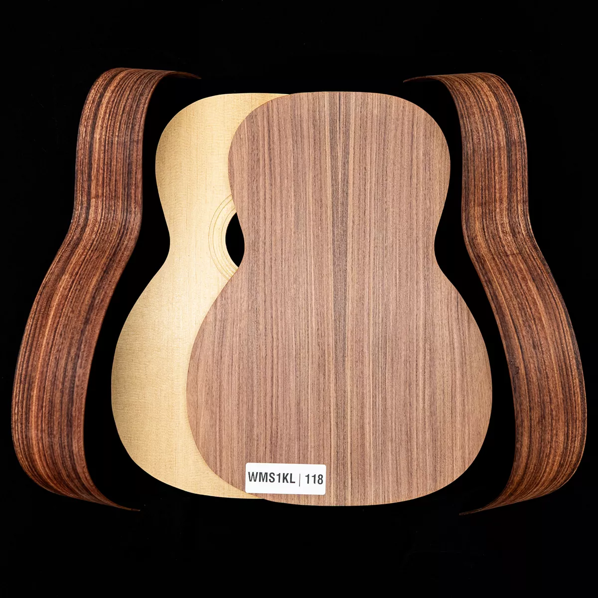 „WoodStax Pau Ferro Triple-O“-Gitarren-Bausatz, geschraubter Hals – 118 „WoodStax Pau Ferro Triple-O“-Gitarren-Bausatz, geschraubter Hals – 118