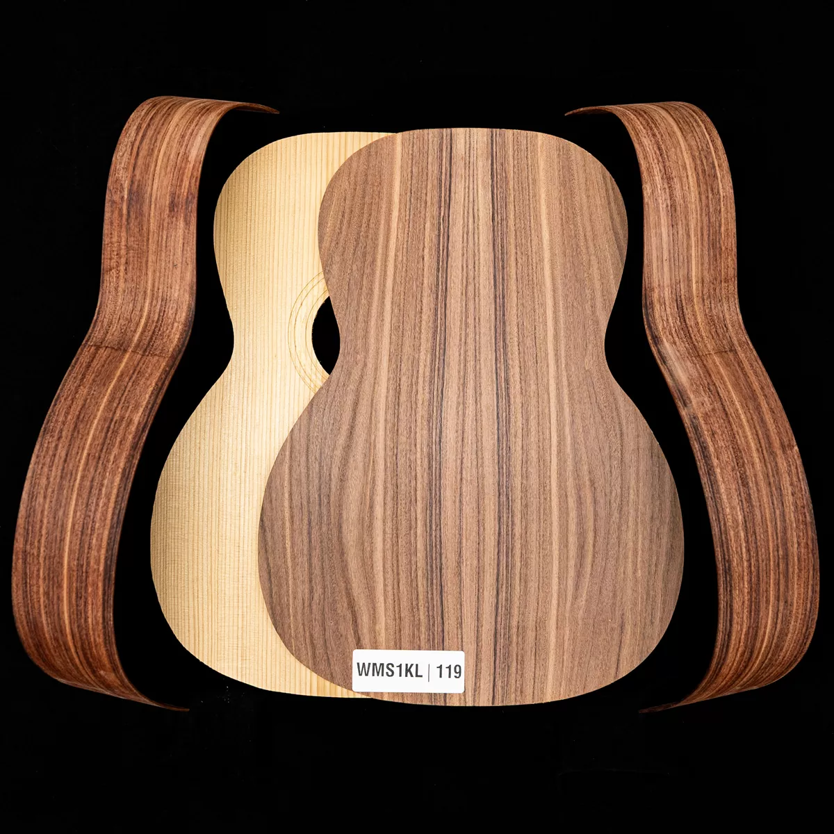 „WoodStax Pau Ferro Triple-O“-Gitarren-Bausatz, geschraubter Hals – 119 „WoodStax Pau Ferro Triple-O“-Gitarren-Bausatz, geschraubter Hals – 119
