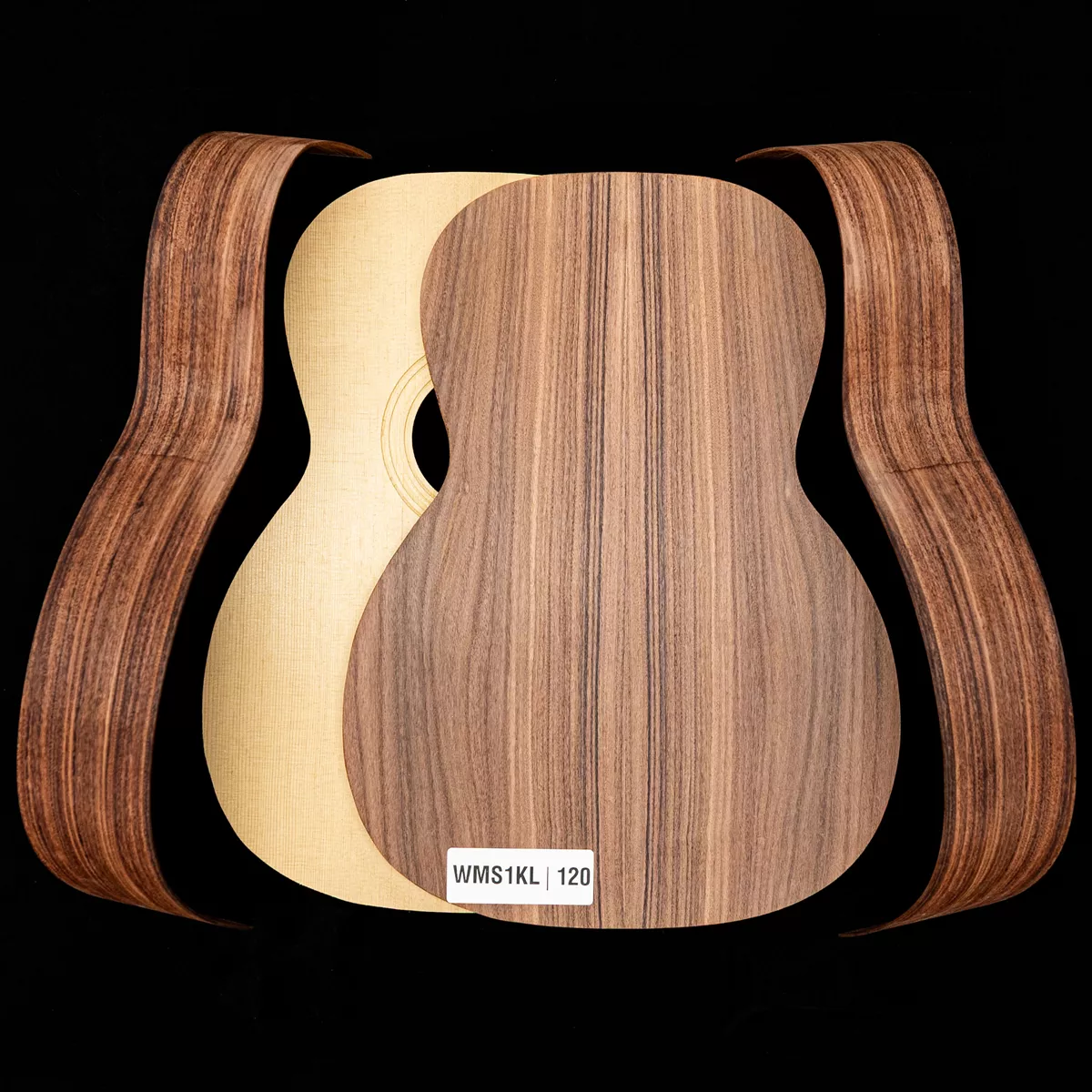 „WoodStax Pau Ferro Triple-O“-Gitarren-Bausatz, geschraubter Hals – 120 „WoodStax Pau Ferro Triple-O“-Gitarren-Bausatz, geschraubter Hals – 120