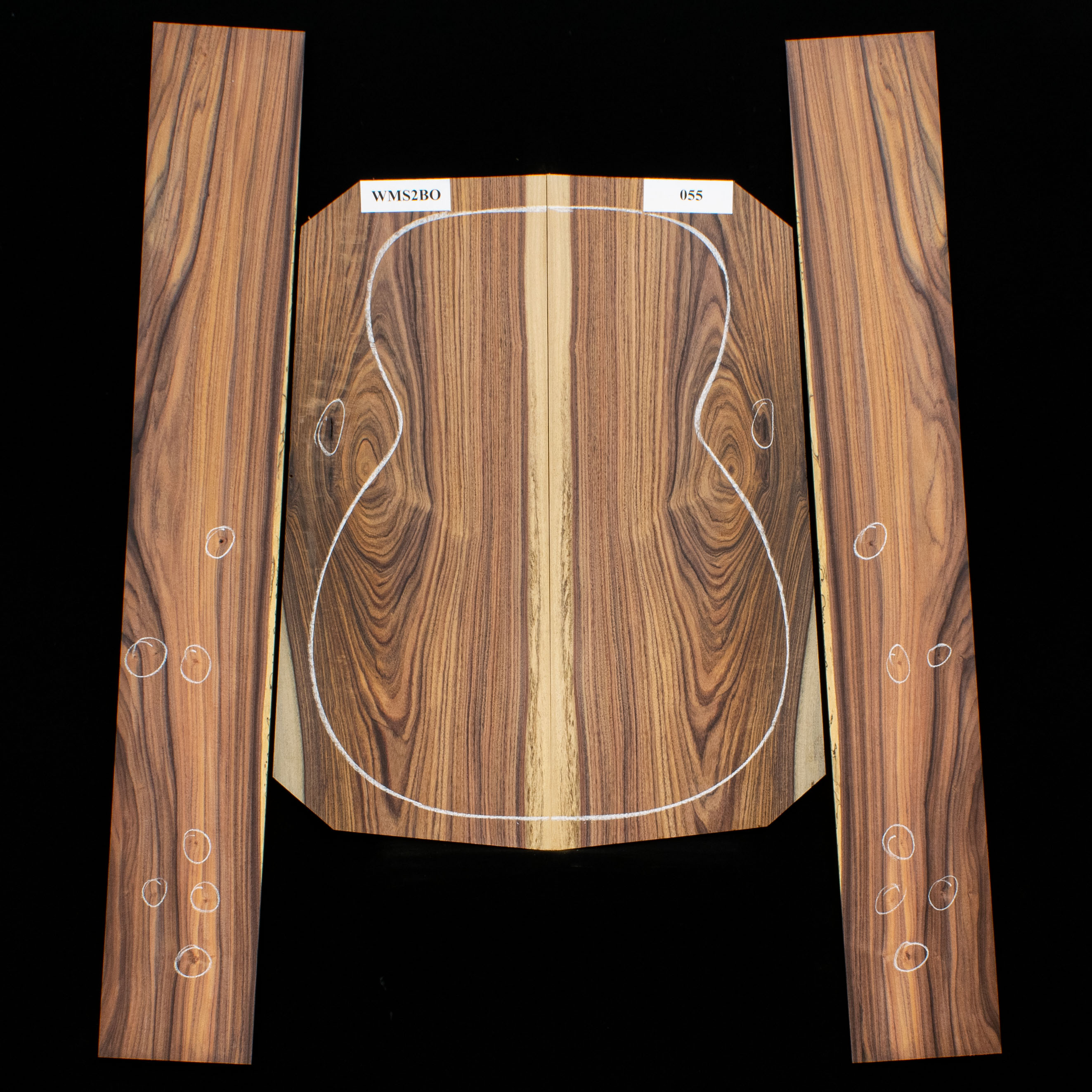 Set mit Boden + Zargen aus Pau Ferro – 055 Set mit Boden + Zargen aus Pau Ferro – 055