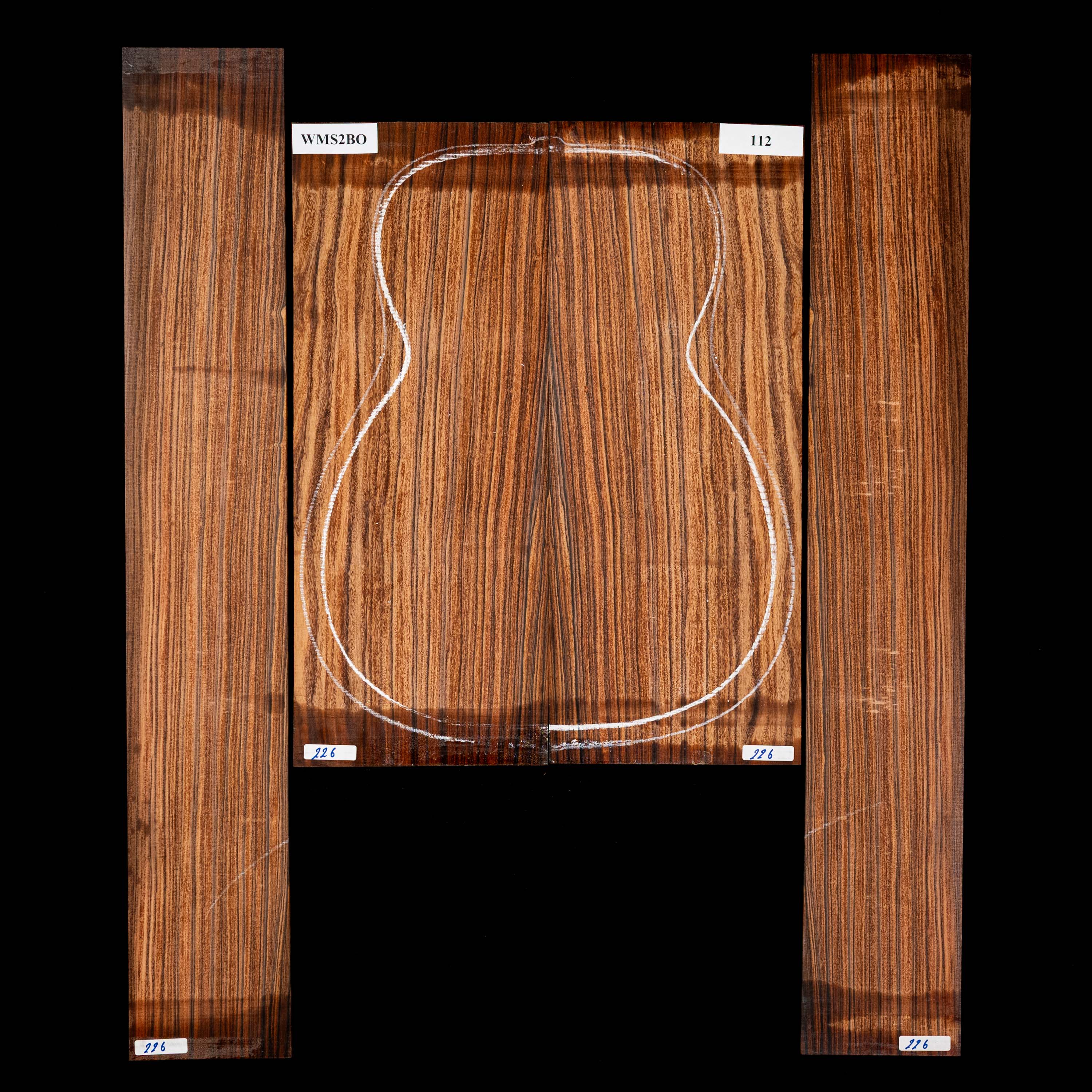 Set mit Boden + Zargen aus Pau Ferro – 112 Set mit Boden + Zargen aus Pau Ferro – 112