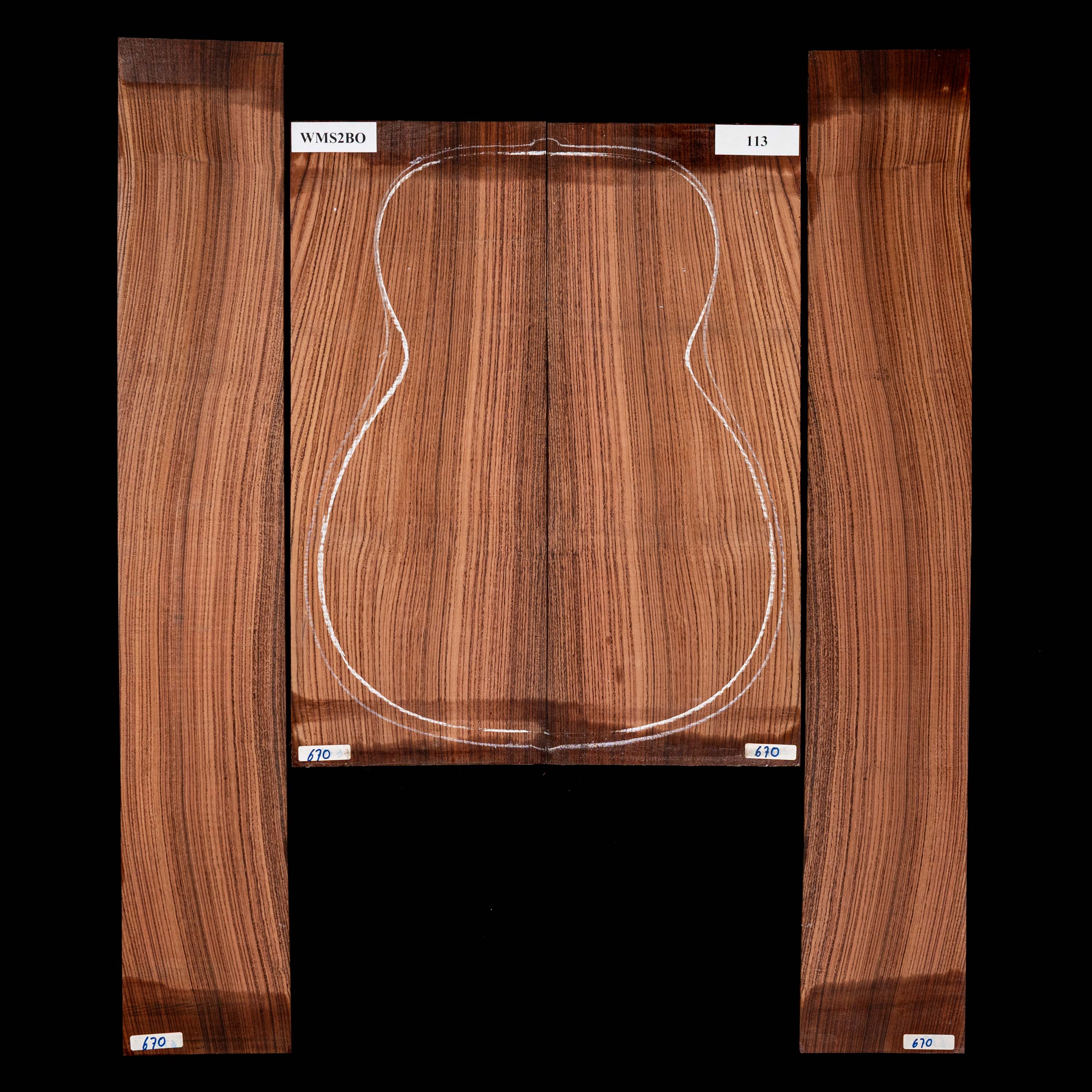 Set mit Boden + Zargen aus Pau Ferro – 113 Set mit Boden + Zargen aus Pau Ferro – 113