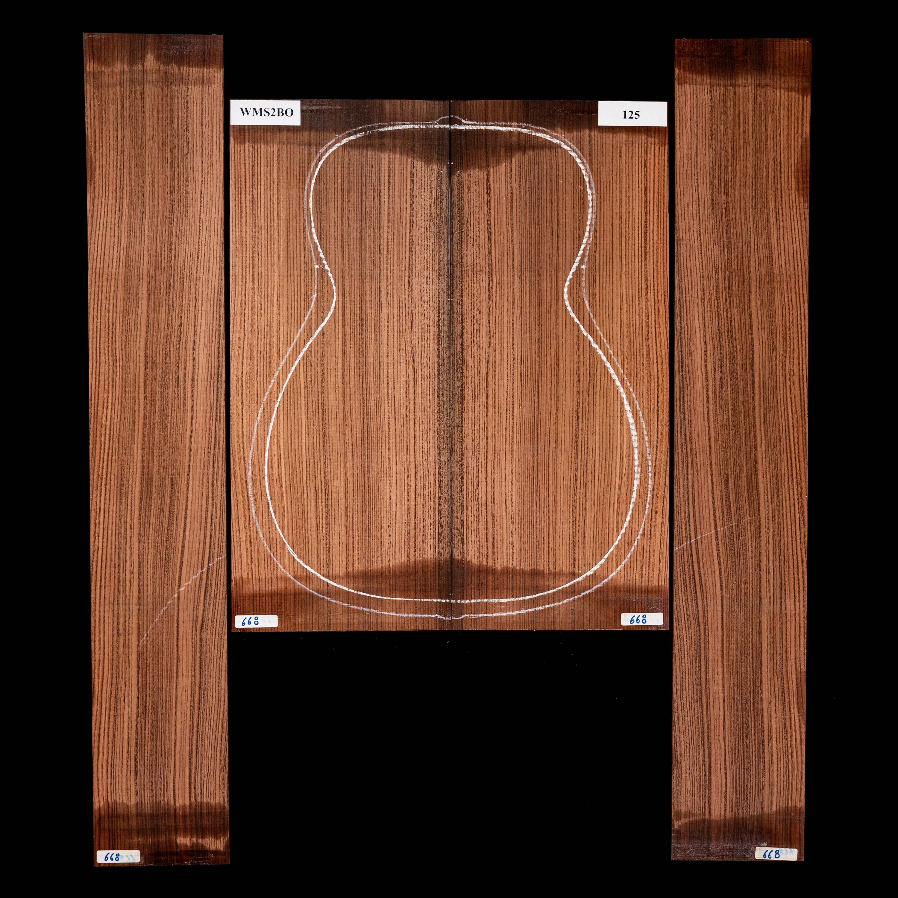 Set mit Boden + Zargen aus Pau Ferro – 125 Set mit Boden + Zargen aus Pau Ferro – 125