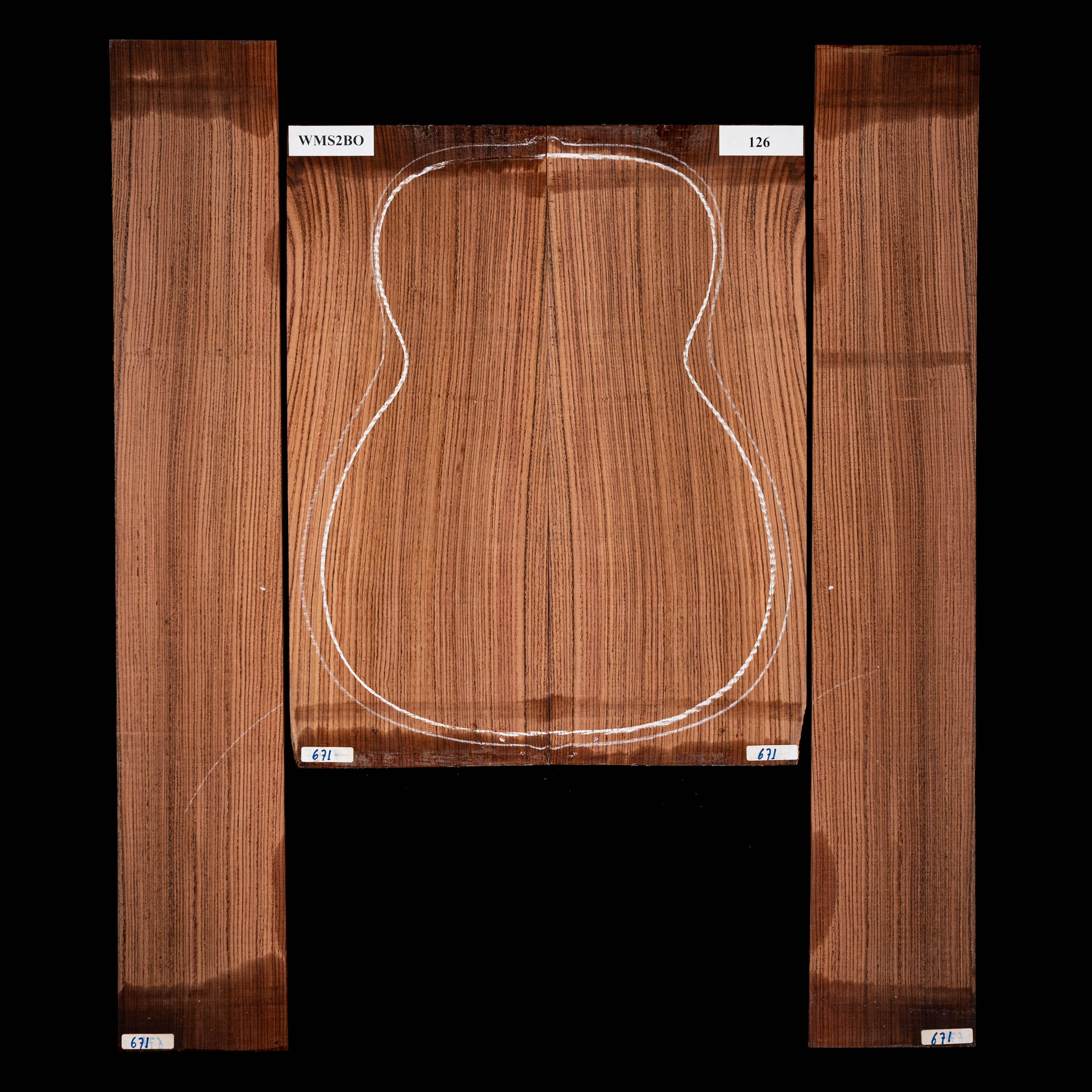 Set mit Boden + Zargen aus Pau Ferro – 126 Set mit Boden + Zargen aus Pau Ferro – 126