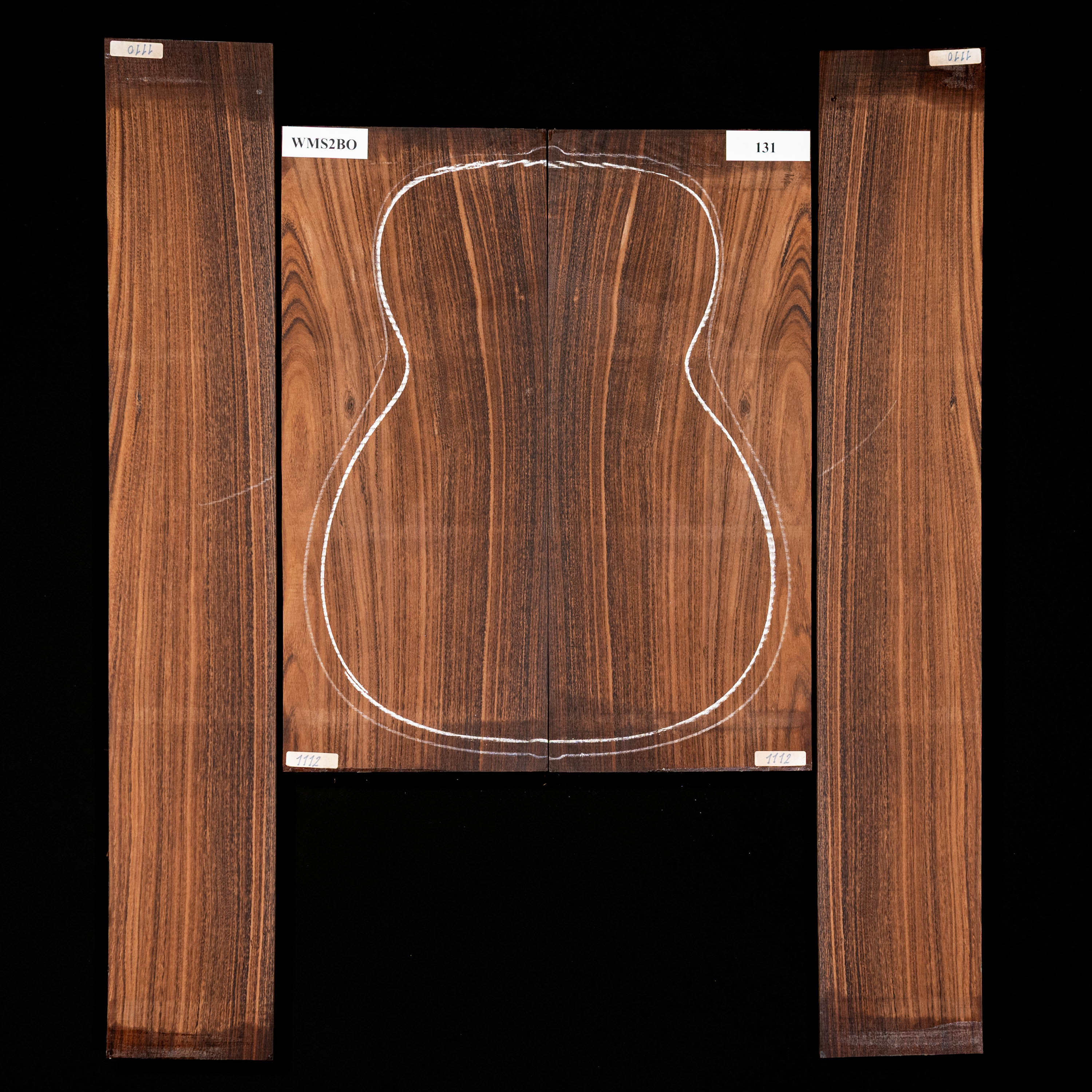 Set mit Boden + Zargen aus Pau Ferro – 131 Set mit Boden + Zargen aus Pau Ferro – 131