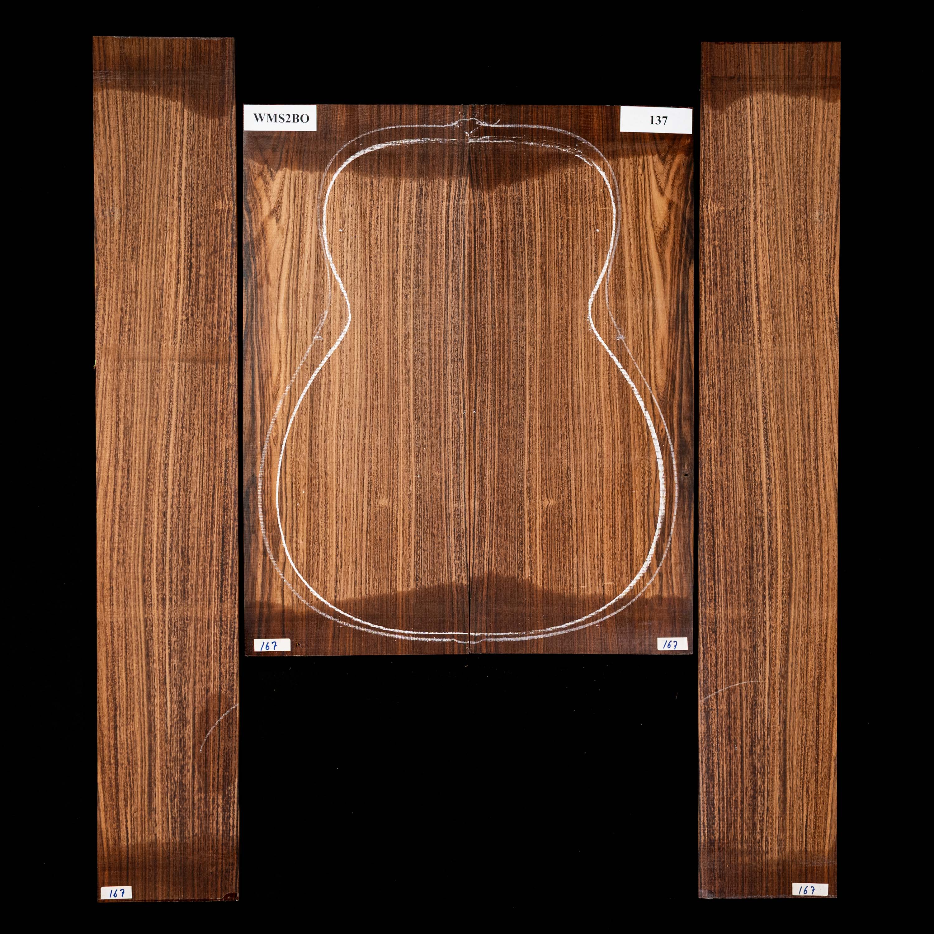 Set mit Boden + Zargen aus Pau Ferro – 137 Set mit Boden + Zargen aus Pau Ferro – 137