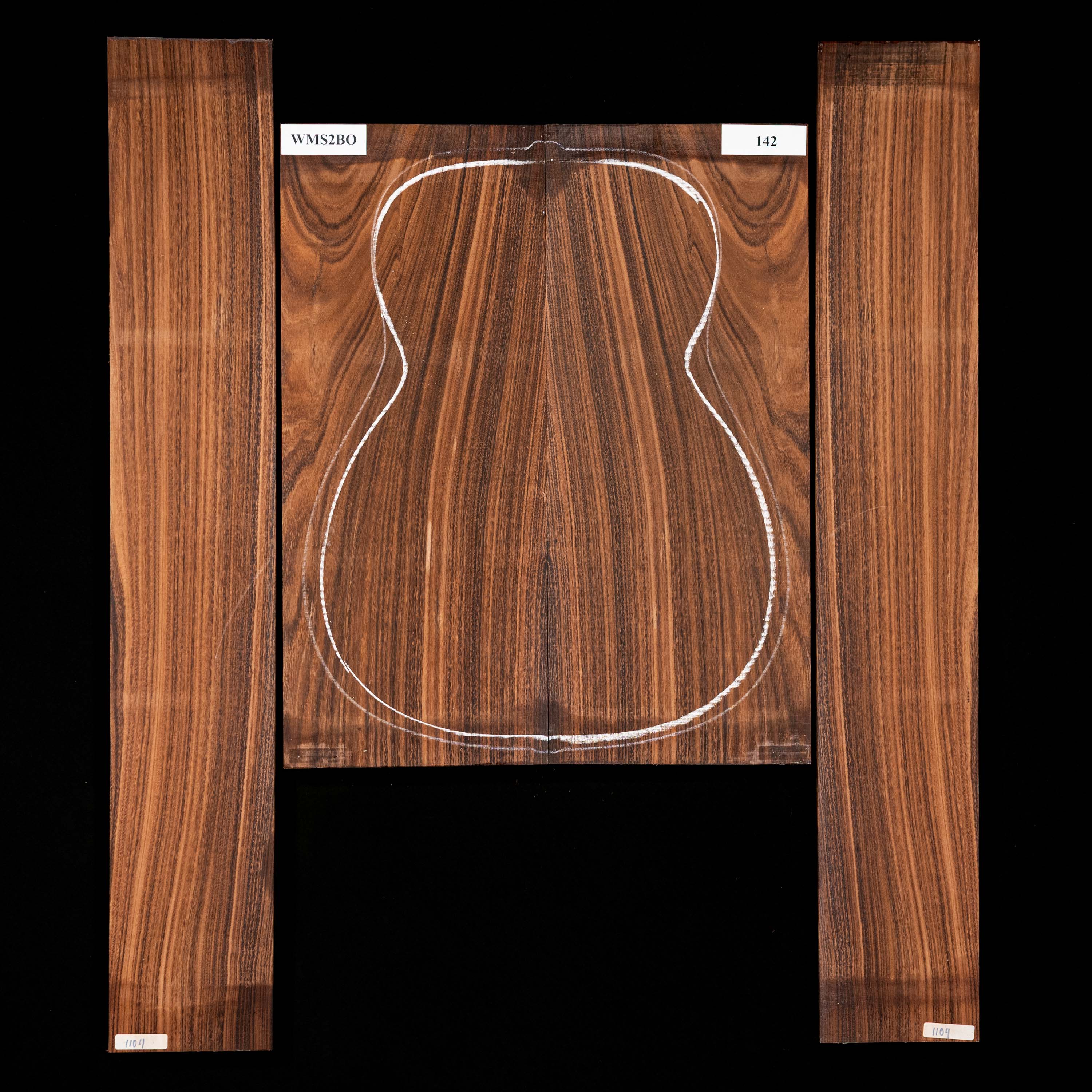 Set mit Boden + Zargen aus Pau Ferro – 142 Set mit Boden + Zargen aus Pau Ferro – 142