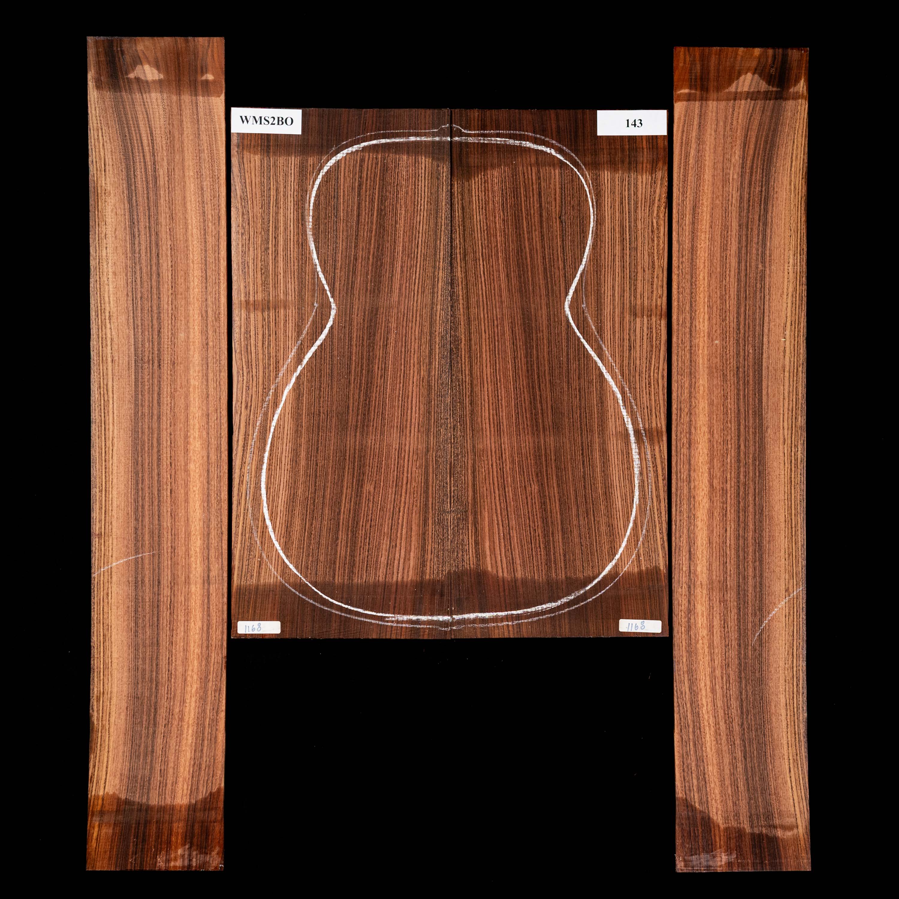 Set mit Boden + Zargen aus Pau Ferro – 143 Set mit Boden + Zargen aus Pau Ferro – 143