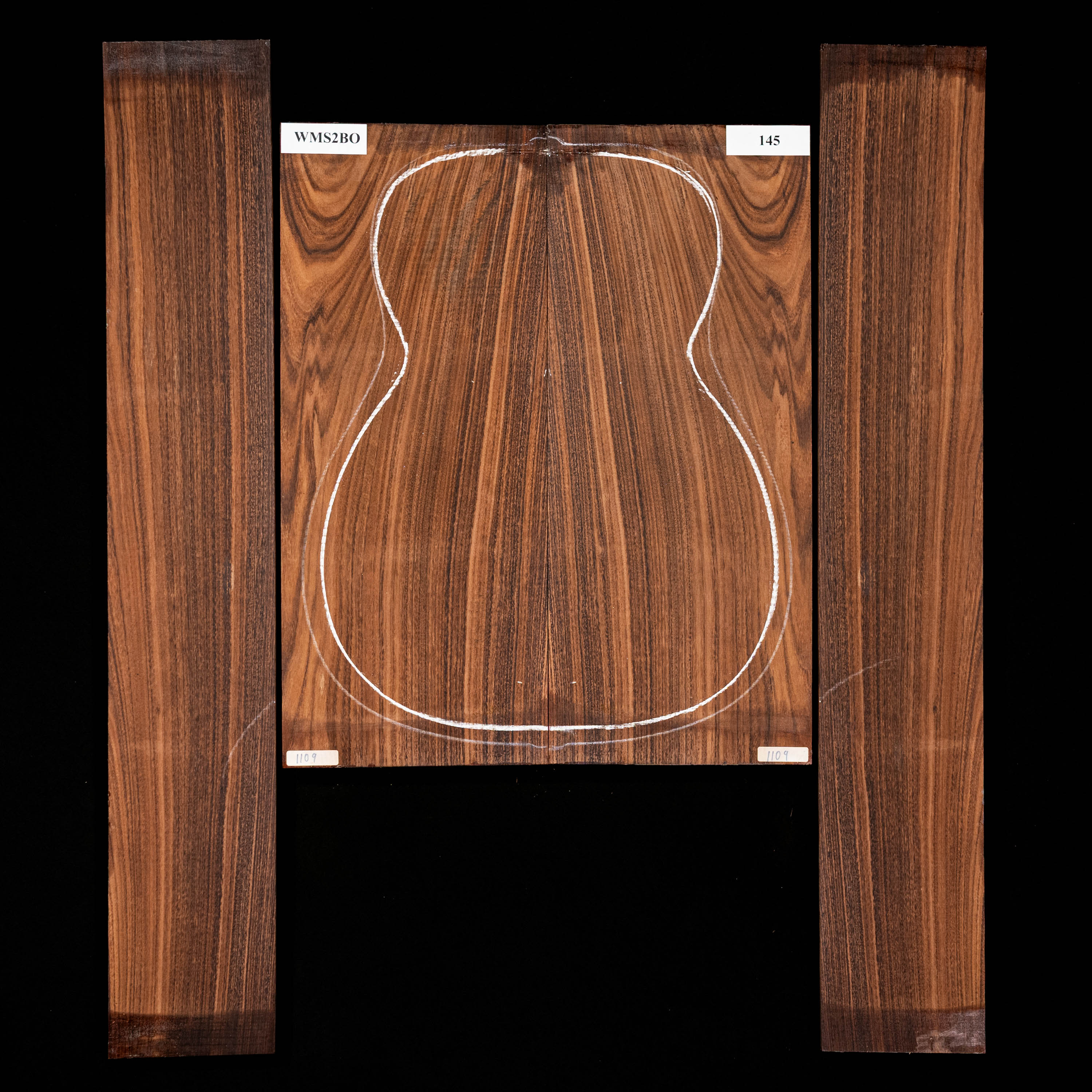 Set mit Boden + Zargen aus Pau Ferro – 145 Set mit Boden + Zargen aus Pau Ferro – 145