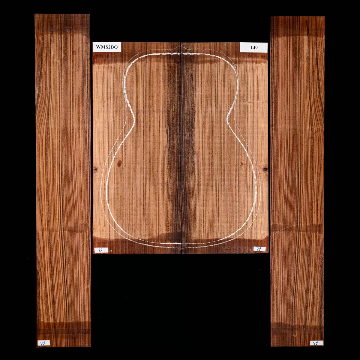 Set mit Boden + Zargen aus Pau Ferro – 149 Set mit Boden + Zargen aus Pau Ferro – 149