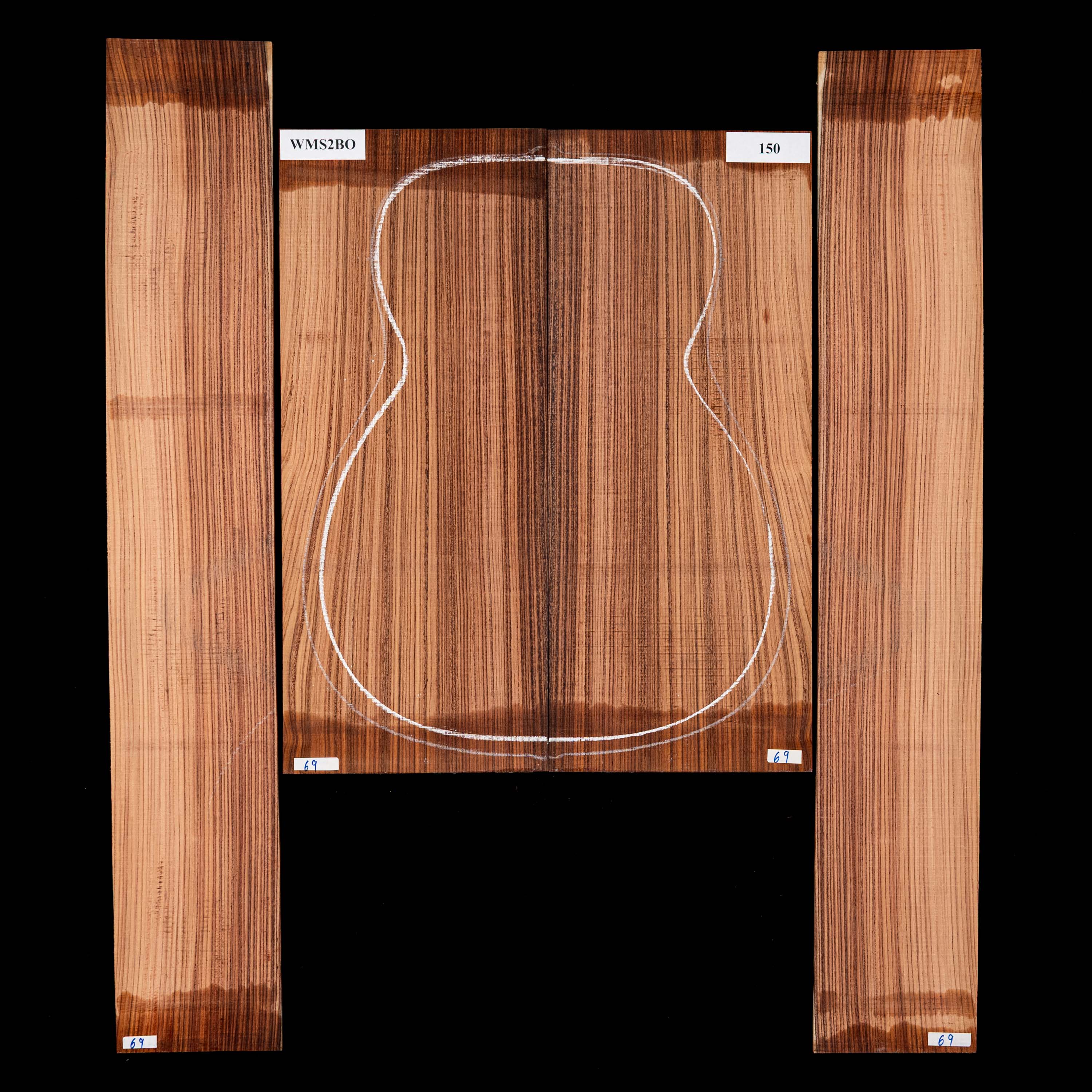 Set mit Boden + Zargen aus Pau Ferro – 150 Set mit Boden + Zargen aus Pau Ferro – 150