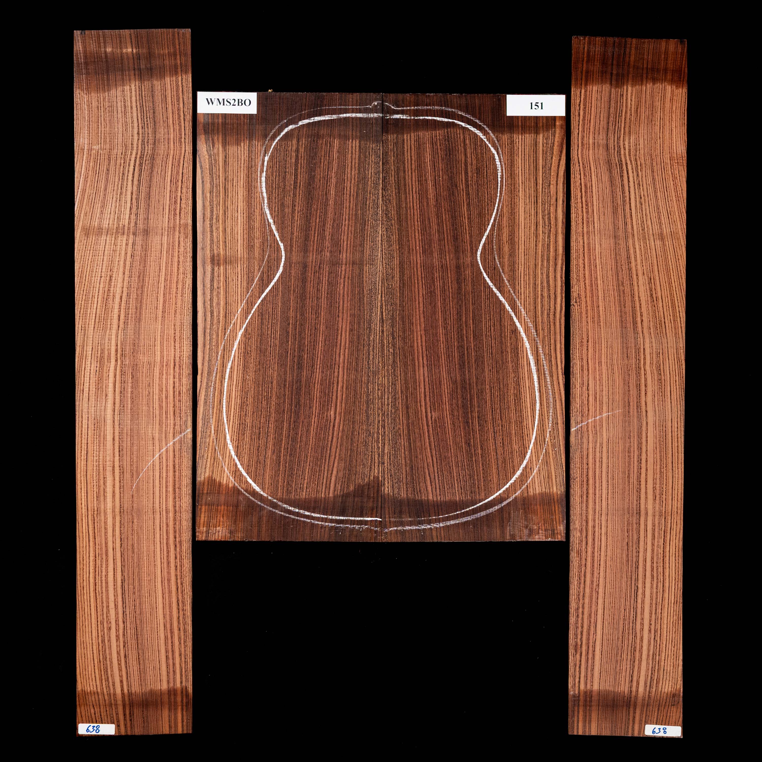 Set mit Boden + Zargen aus Pau Ferro – 151 Set mit Boden + Zargen aus Pau Ferro – 151