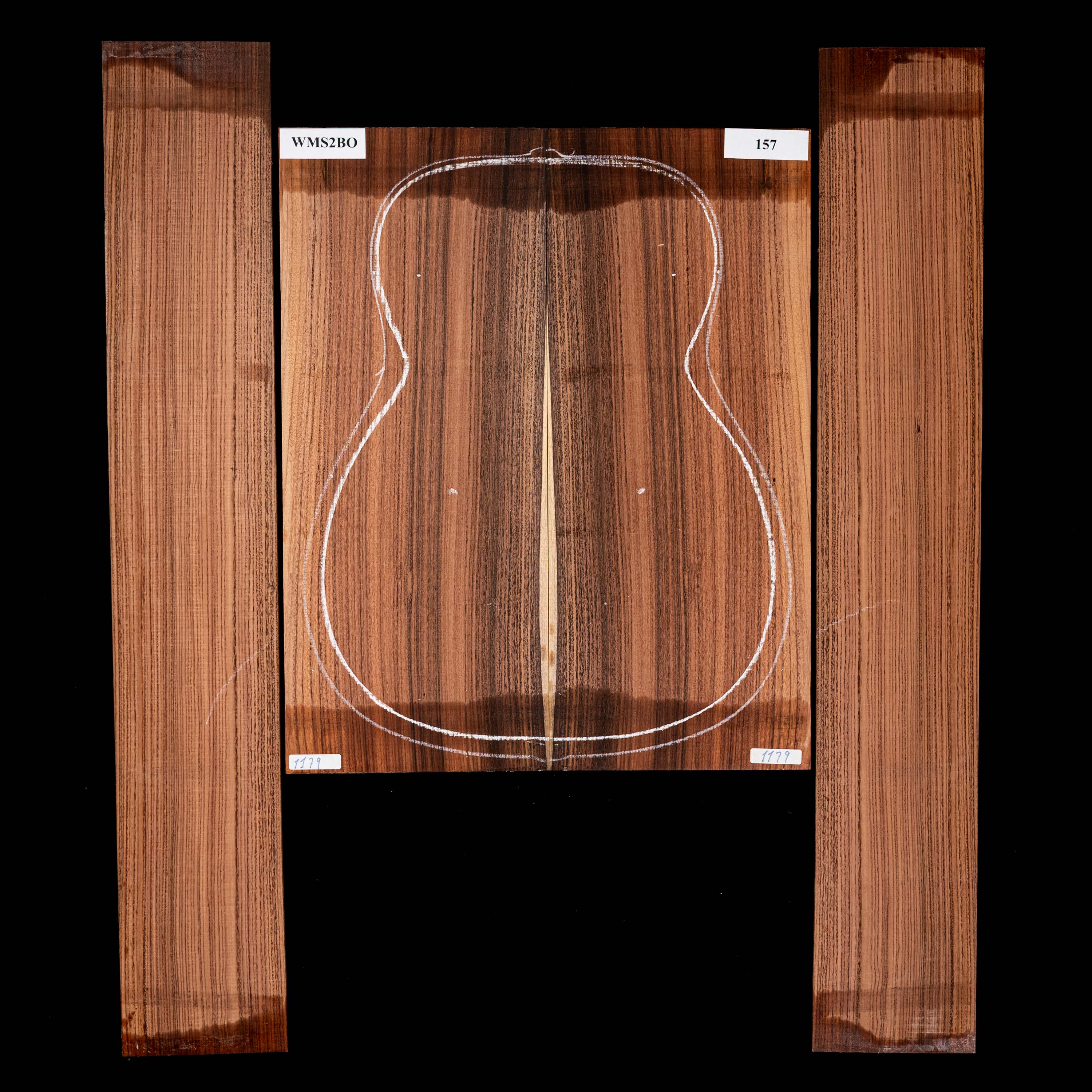 Set mit Boden + Zargen aus Pau Ferro – 157 Set mit Boden + Zargen aus Pau Ferro – 157