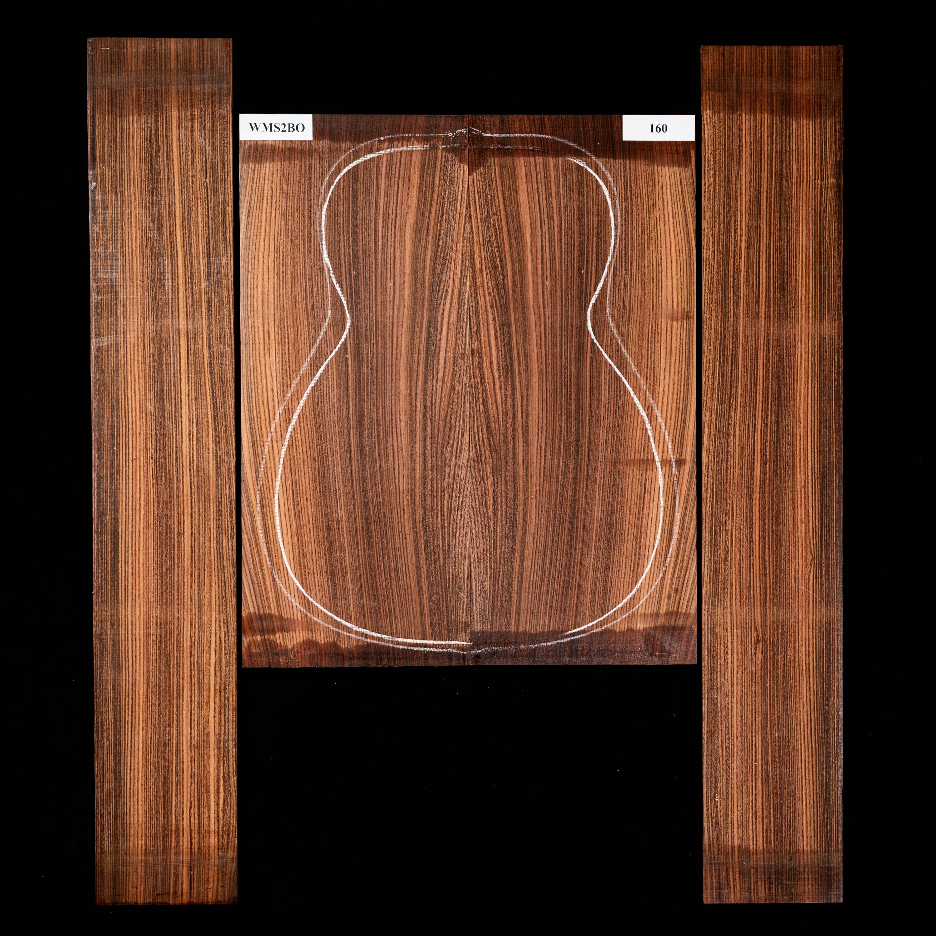 Set mit Boden + Zargen aus Pau Ferro – 160 Set mit Boden + Zargen aus Pau Ferro – 160