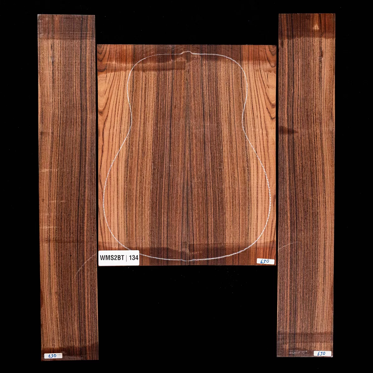 Set mit Boden + Zargen aus Pau Ferro – 134 Set mit Boden + Zargen aus Pau Ferro – 134