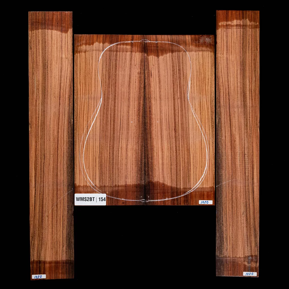 Set mit Boden + Zargen aus Pau Ferro – 154 Set mit Boden + Zargen aus Pau Ferro – 154