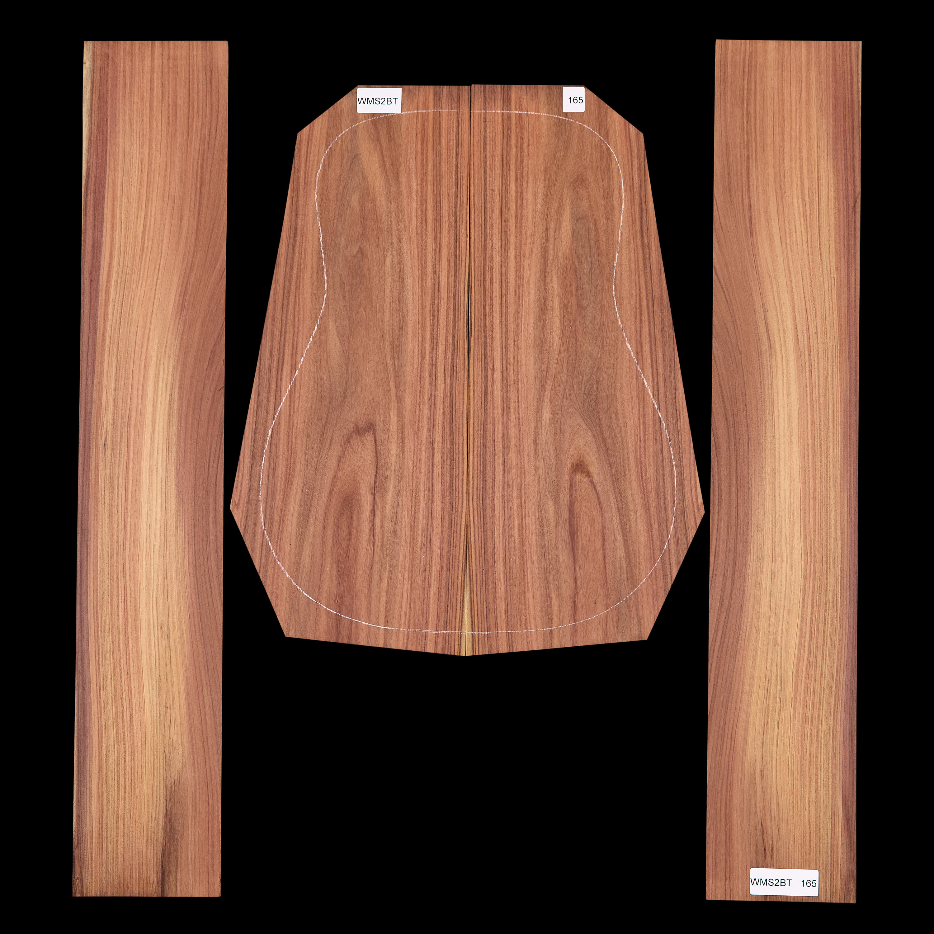 Set mit Boden&nbsp;+ Zargen aus Pau Ferro&nbsp;– 165