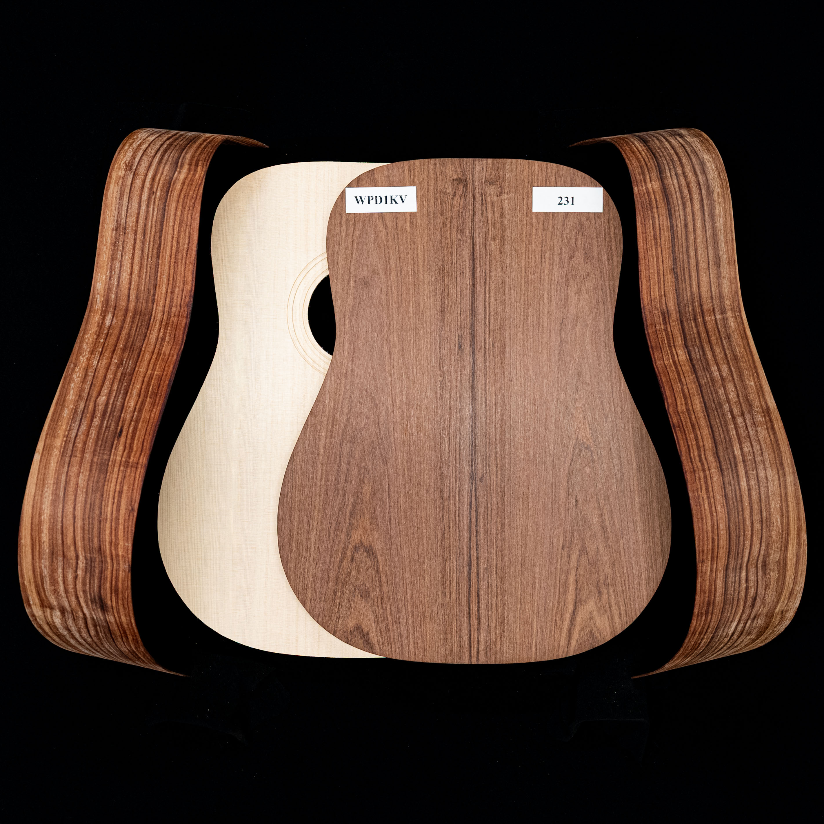 „WoodStax Granadillo Dreadnought“-Bausatz, geschraubter Hals – 231 „WoodStax Granadillo Dreadnought“-Bausatz, geschraubter Hals – 231