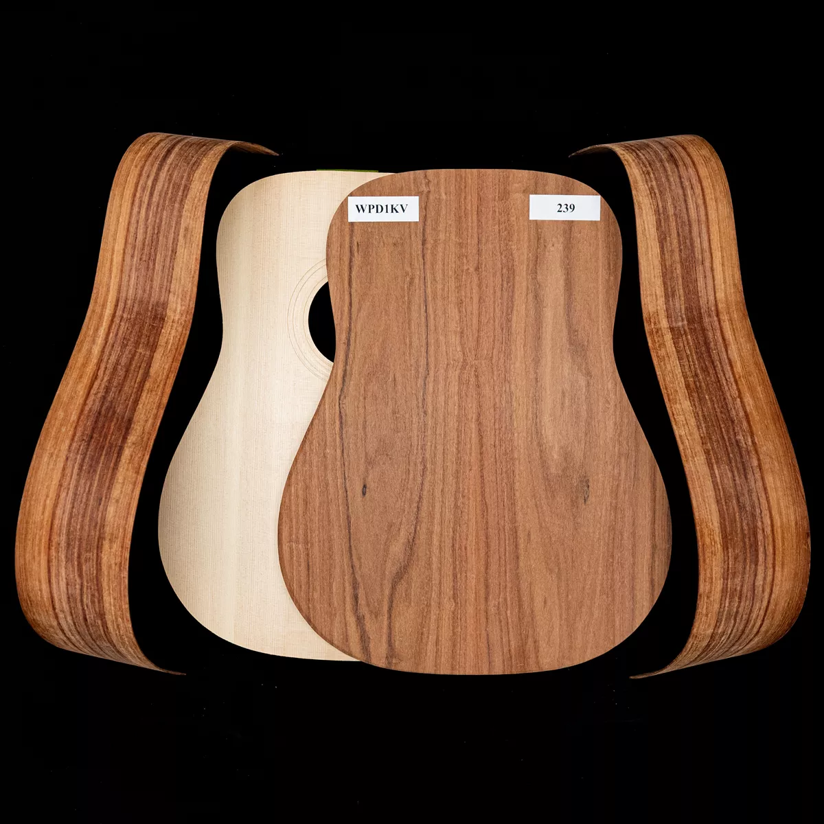 „WoodStax Granadillo Dreadnought“-Bausatz, geschraubter Hals – 239 „WoodStax Granadillo Dreadnought“-Bausatz, geschraubter Hals – 239